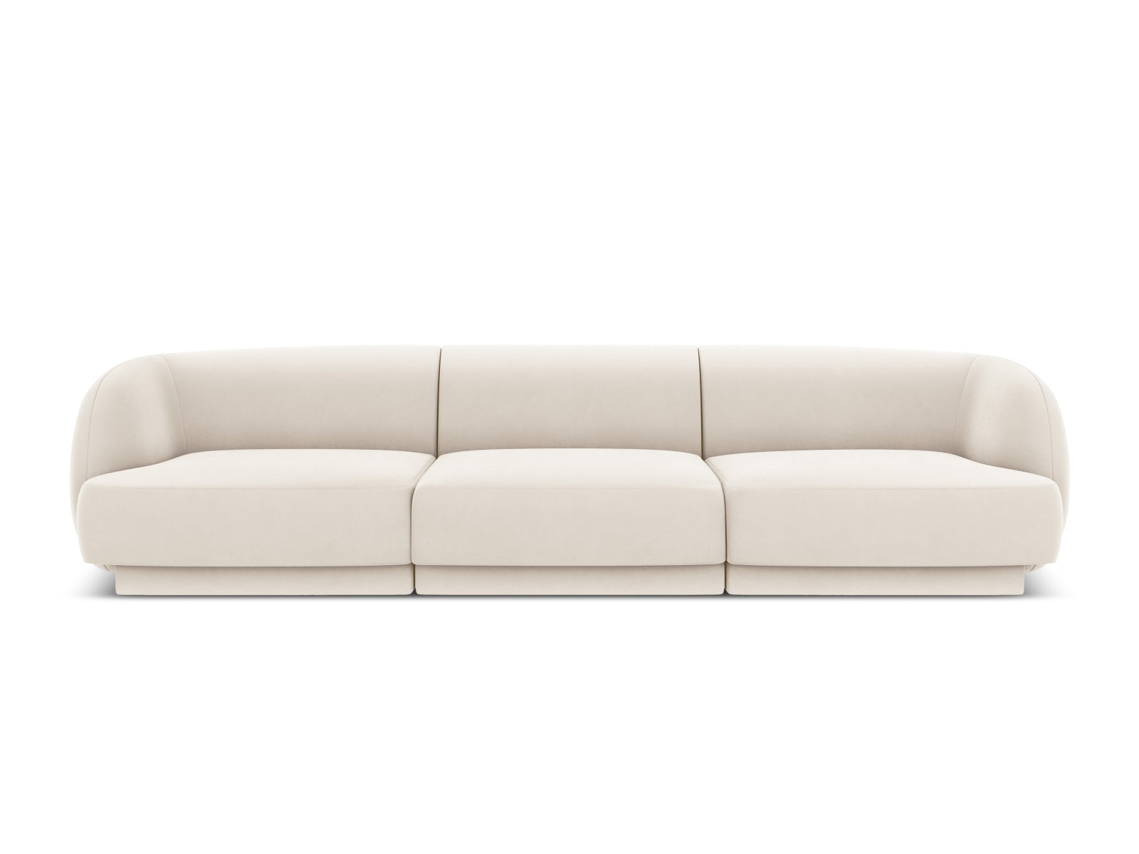 Miley Velour Sofa 3 Sitzer in Light Beige präsentiert im Onlineshop von KAQTU Design AG. 3er Sofa ist von Micadoni