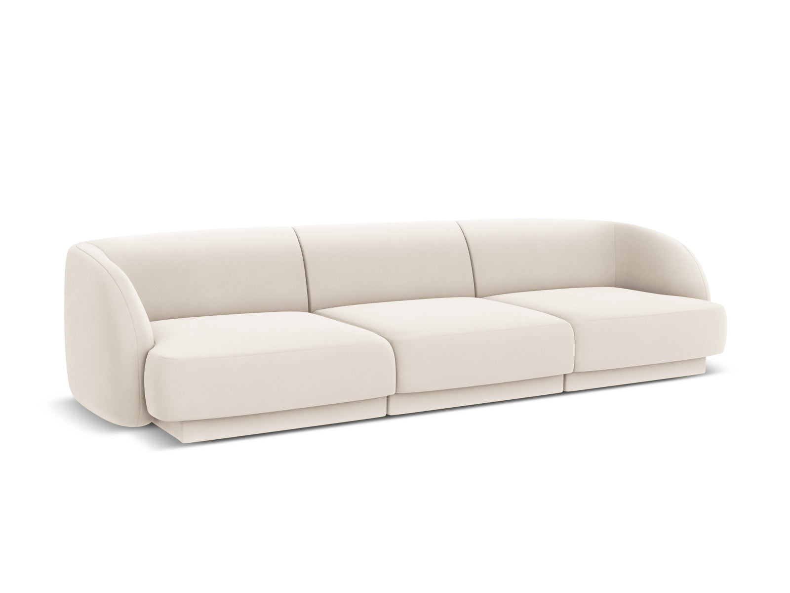 Miley Velour Sofa 3 Sitzer in Light Beige-Bluvel präsentiert im Onlineshop von KAQTU Design AG. 3er Sofa ist von Micadoni