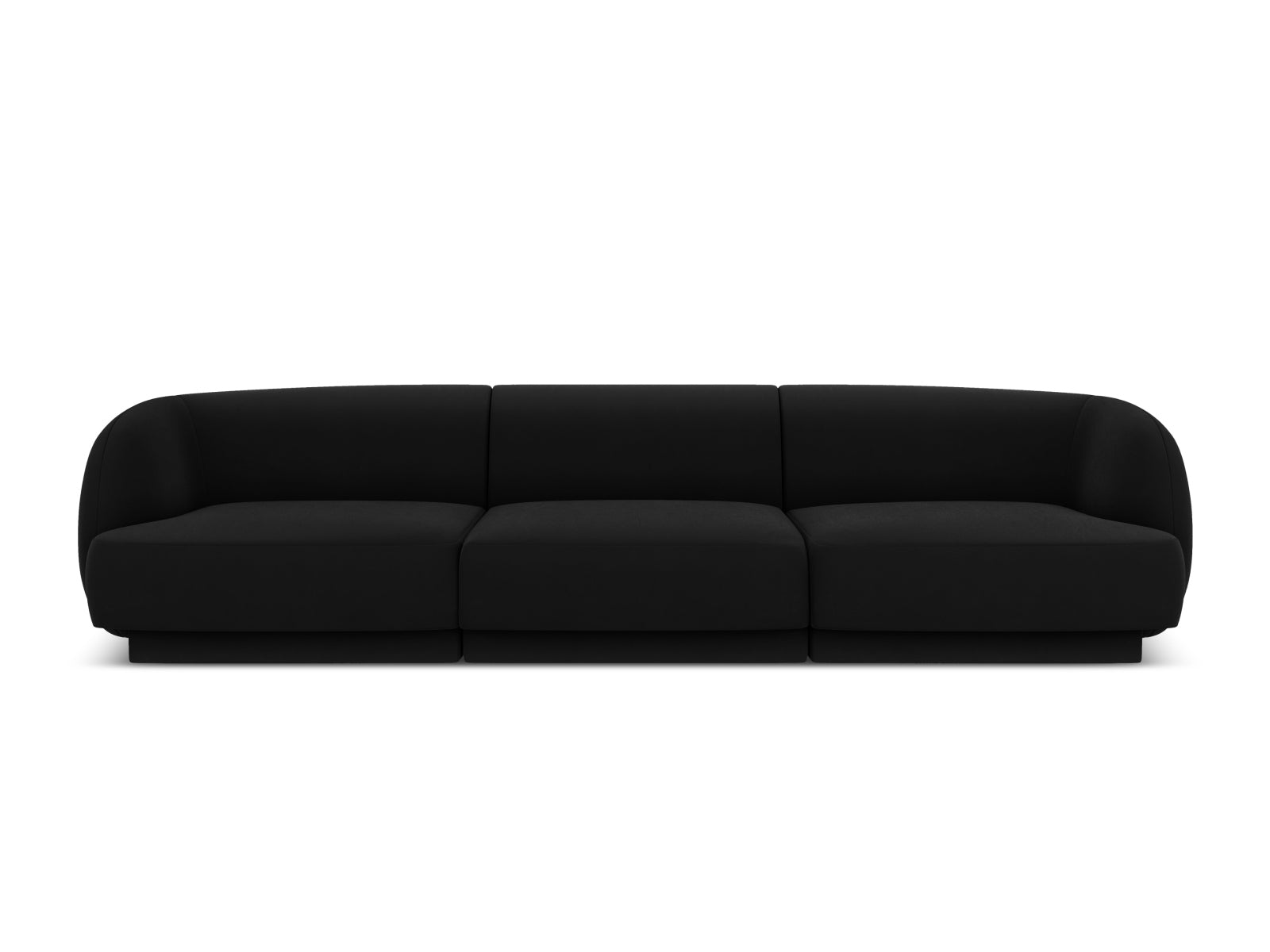Miley Velour Sofa 3 Sitzer in Black-Bluvel präsentiert im Onlineshop von KAQTU Design AG. 3er Sofa ist von Micadoni