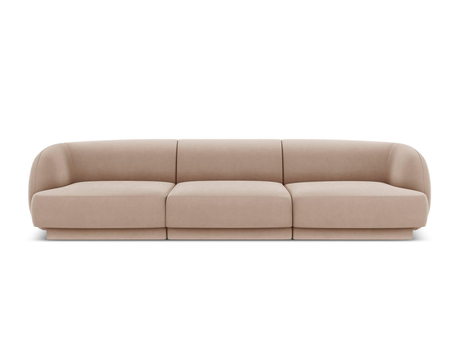 Miley Velour Sofa 3 Sitzer in Cappuccino-Bluvel präsentiert im Onlineshop von KAQTU Design AG. 3er Sofa ist von Micadoni