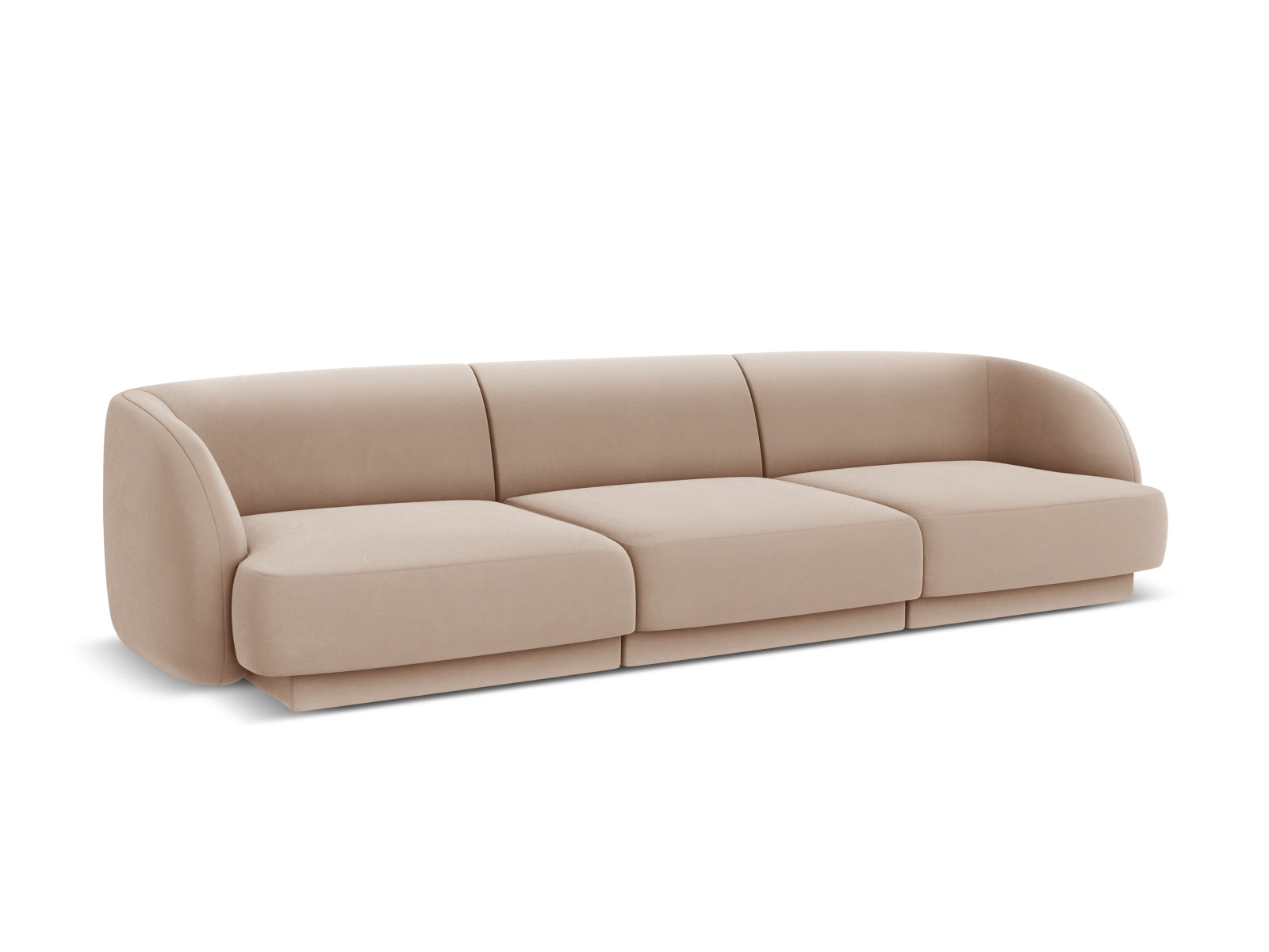 Miley Velour Sofa 3 Sitzer in Cappuccino-Bluvel präsentiert im Onlineshop von KAQTU Design AG. 3er Sofa ist von Micadoni