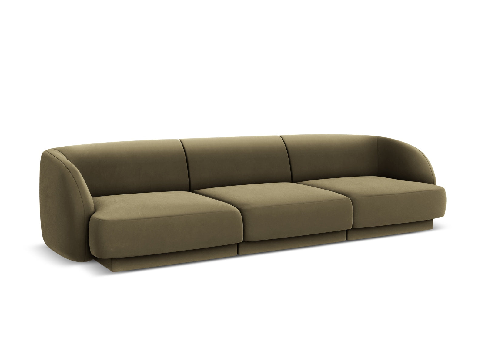 Luxuriöses 3-Sitzer Sofa Miley aus Velours in ansprechendem Grün-Blau, perfekt für stilvolle und gemütliche Wohnambiente.