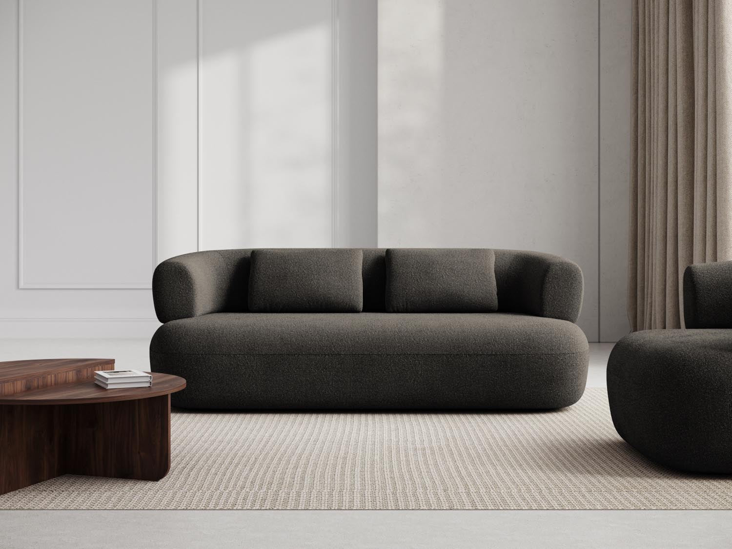 Entdecken Sie das stilvolle Jenny Boucle Sofa 3 Sitzer von Micadoni – ideal für Komfort und Eleganz in jedem Raum.