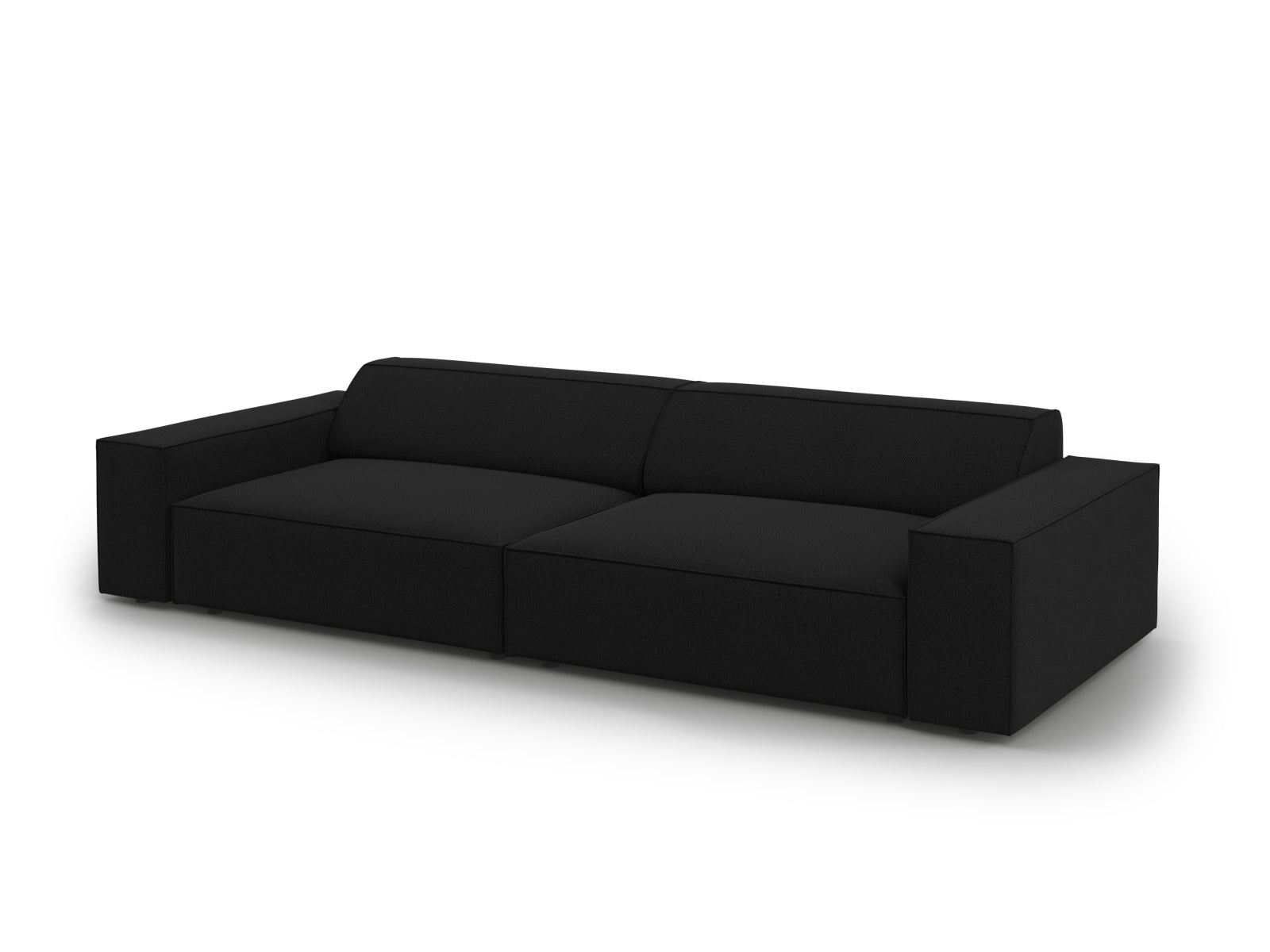 Elegantes 3-Sitzer Sofa Jodie in klassischem Schwarz, ideal für moderne Wohnräume und vielseitige Einrichtungsmöglichkeiten von Micadoni.