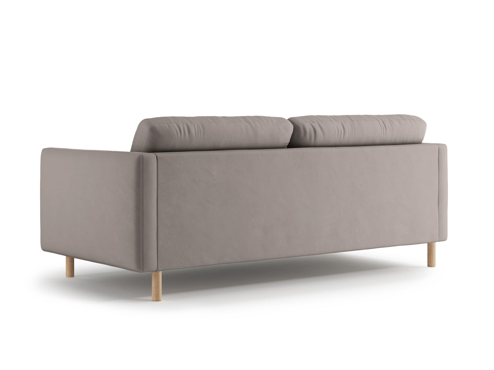 Modernes 3-Sitzer Eden Velour Sofa von Micadoni in sanftem Grauton, perfekt für entspannte Abende und stilvolle Wohnräume.