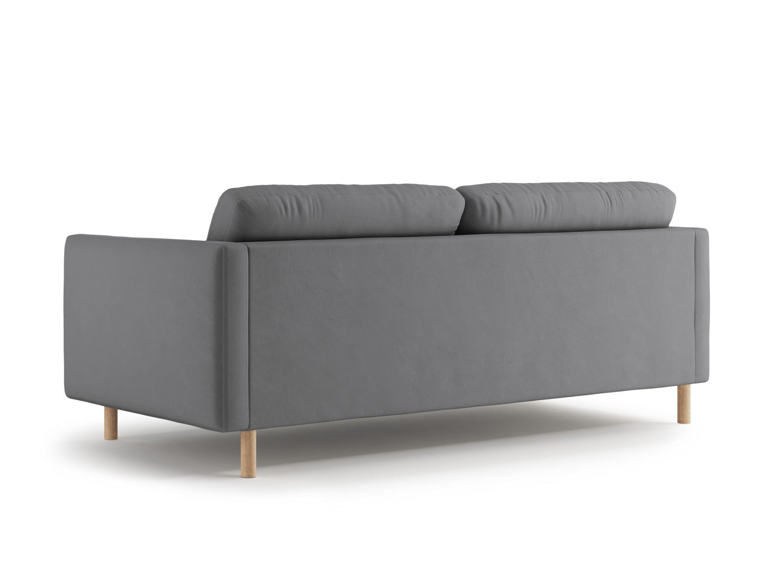 Stilvolles 3-Sitzer Eden Velour Sofa in edlem Grau, perfekt für entspannte Stunden und moderne Einrichtungsideen.