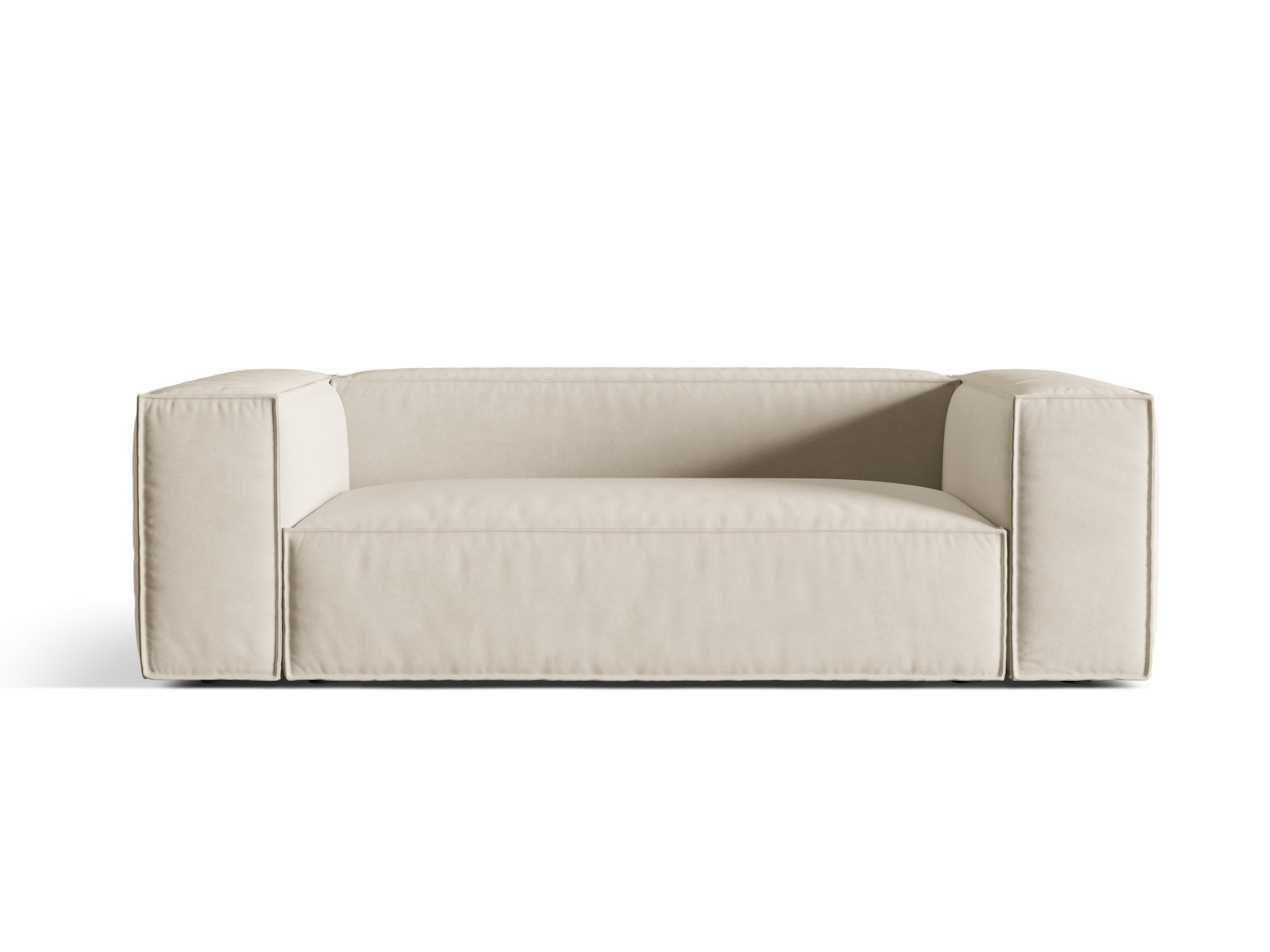 Nuria Velour Sofa 3 Sitzer in Beige-Paris präsentiert im Onlineshop von KAQTU Design AG. 3er Sofa ist von Micadoni