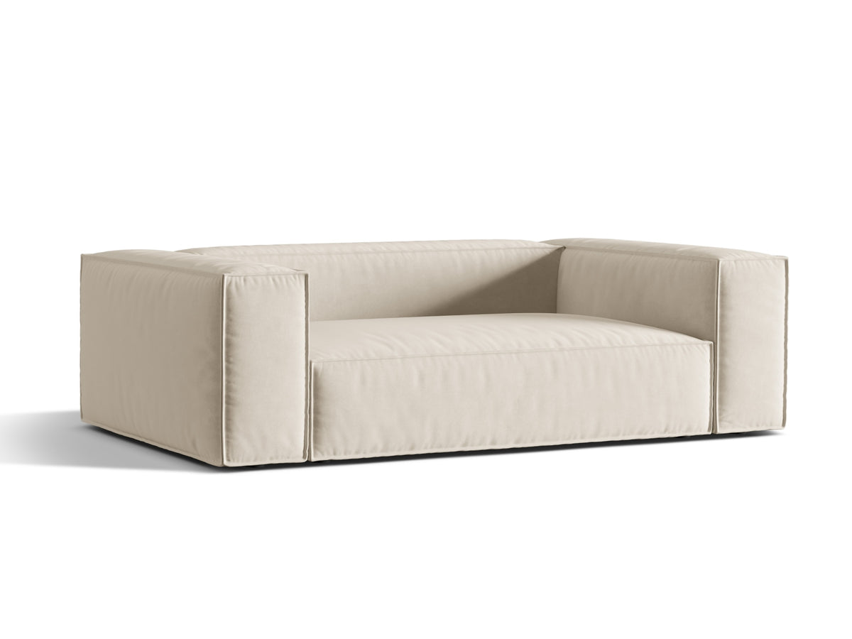 Nuria Velour Sofa 3 Sitzer in Beige-Paris präsentiert im Onlineshop von KAQTU Design AG. 3er Sofa ist von Micadoni