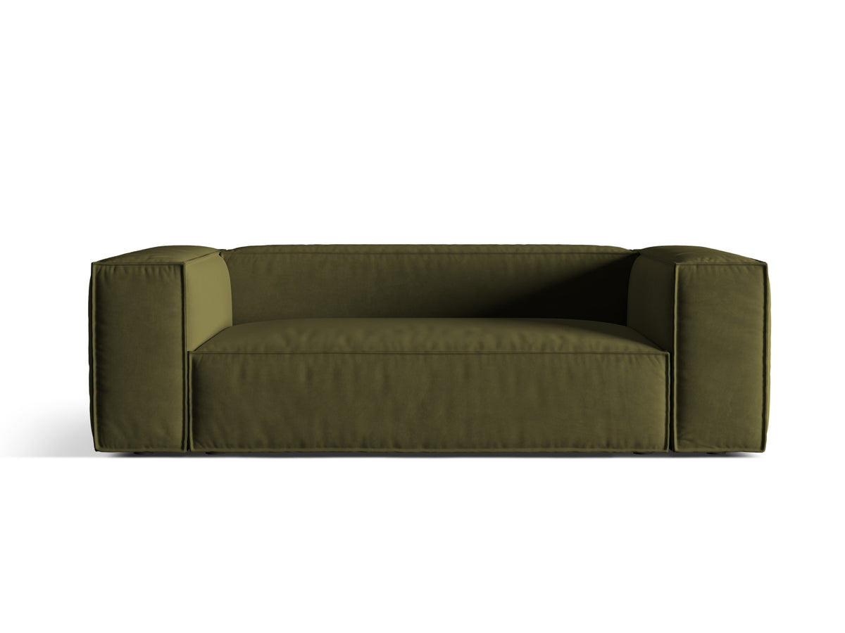 Nuria Velour Sofa 3 Sitzer in Moss Green Melange-Paris präsentiert im Onlineshop von KAQTU Design AG. 3er Sofa ist von Micadoni
