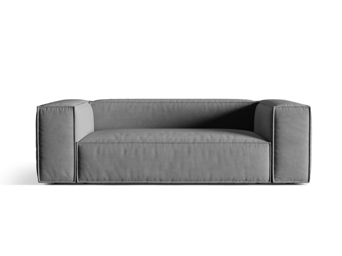 Nuria Velour Sofa 3 Sitzer in Grey-Paris präsentiert im Onlineshop von KAQTU Design AG. 3er Sofa ist von Micadoni