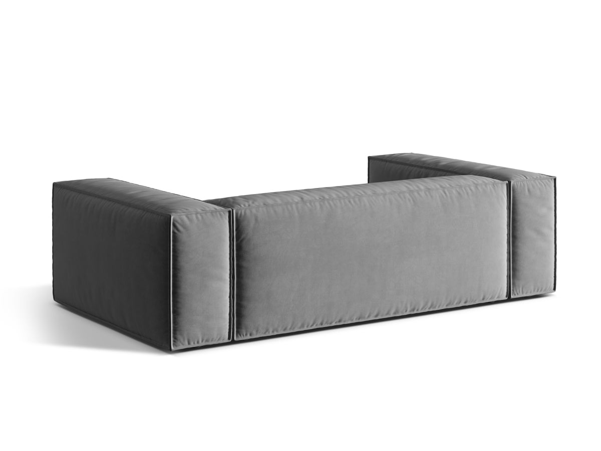 Nuria Velour Sofa 3 Sitzer in Grey-Paris präsentiert im Onlineshop von KAQTU Design AG. 3er Sofa ist von Micadoni