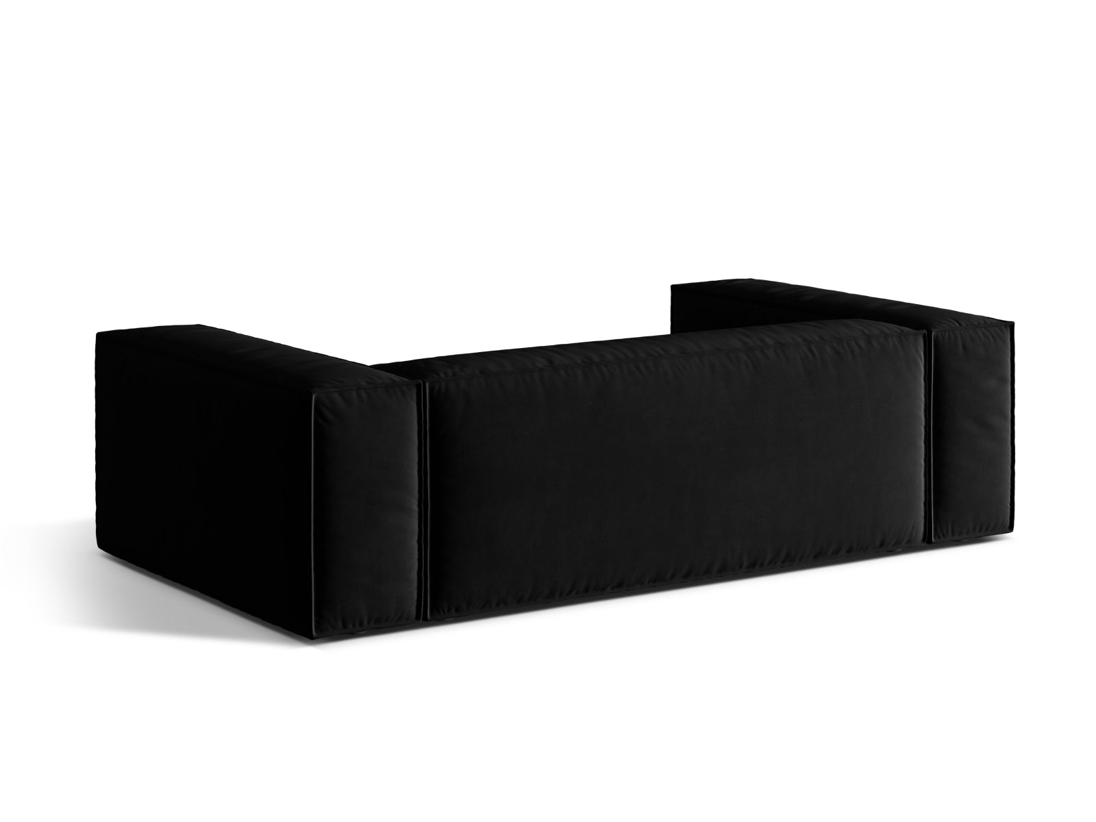 Schickes 3-Sitzer Velour Sofa Nuria in edlem Schwarz von Micadoni, perfekt für moderne Wohnzimmer und entspannte Stunden.
