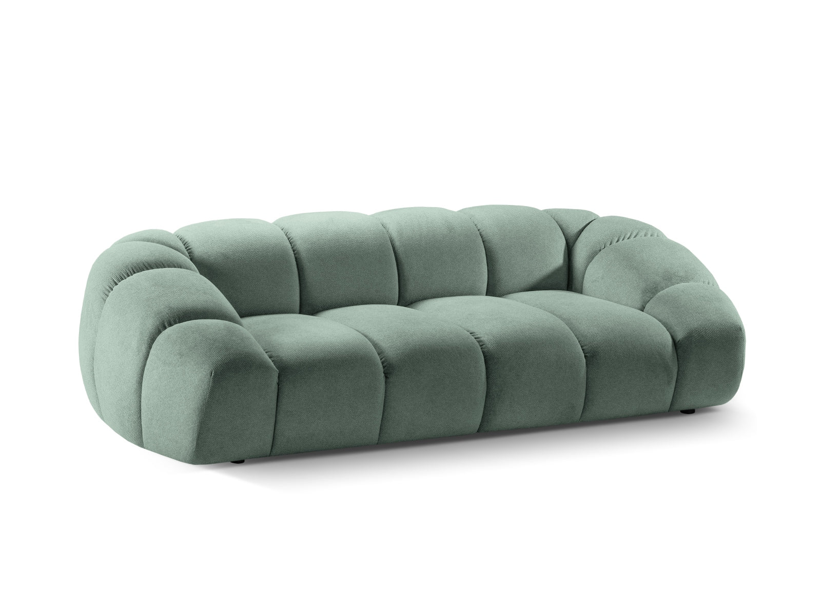 Elegantes 3-Sitzer Sofa "Diana" in sanftem Mint-Bubble, ideal für gemütliche Abende und stilvolle Einrichtung.