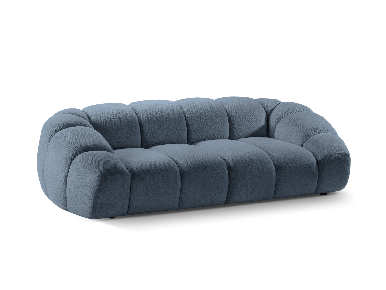 Elegantes 3-Sitzer Sofa Diana in modischem Blue Jeans-Bubble, ideal für gemütliche Abende und stilvolle Einrichtung.