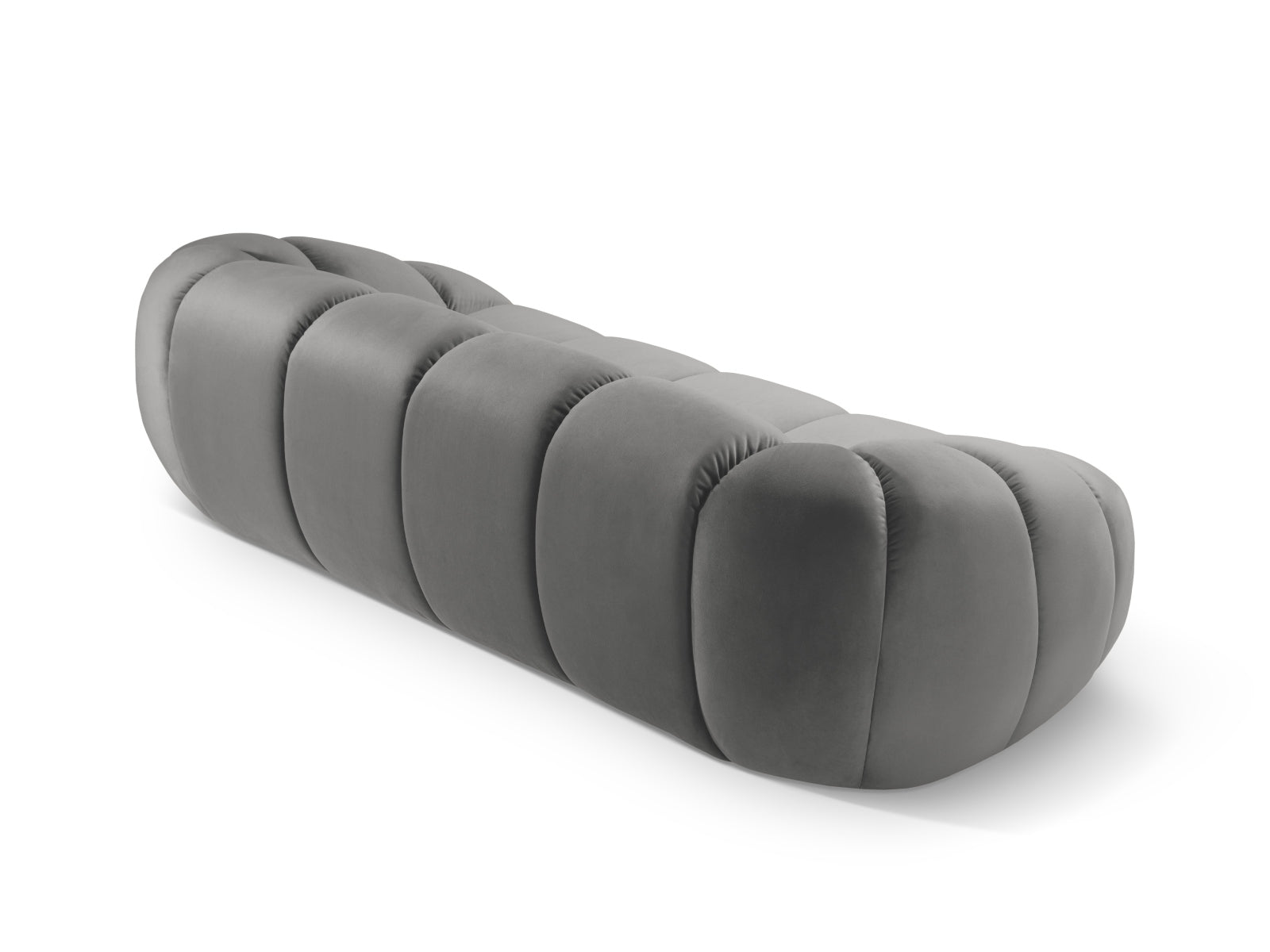 Elegantes 3-Sitzer Sofa Diana aus weichem Velours in zeitlosem Grau, ideal für gemütliche Abende und stilvolle Einrichtung.