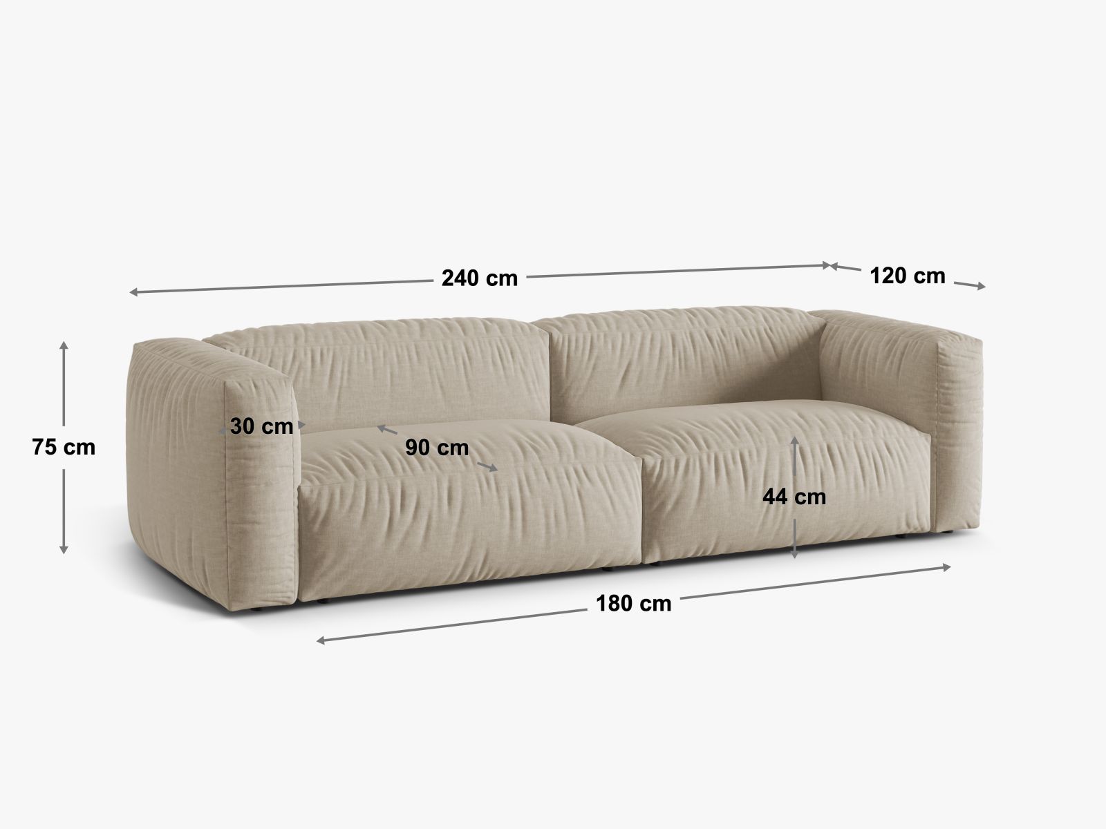 Modulares 3-Sitzer Sofa XL Martina in luxuriösem Petrol, perfekt für moderne Wohnkonzepte und gemütliche Entspannung.
