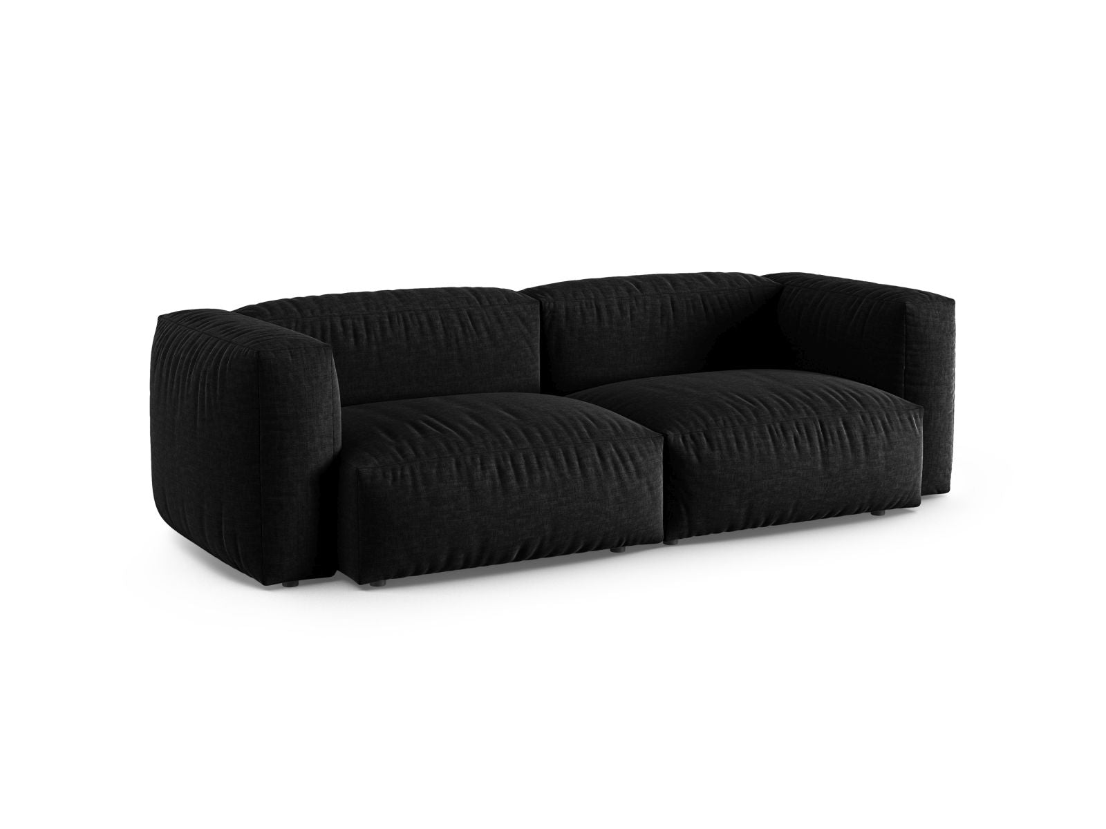 Elegantes 3-Sitzer Modular Sofa XL Martina in stilvollem Schwarz, ideal für moderne Wohnräume und gemütliche Abende.