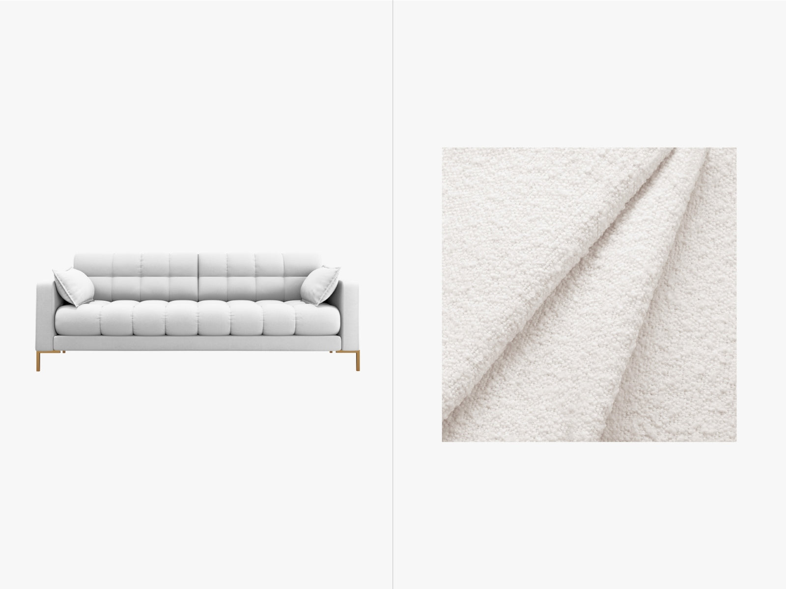 Mamaia Sofa 4 Sitzer in White/Gold präsentiert im Onlineshop von KAQTU Design AG. 4er Sofa ist von Micadoni