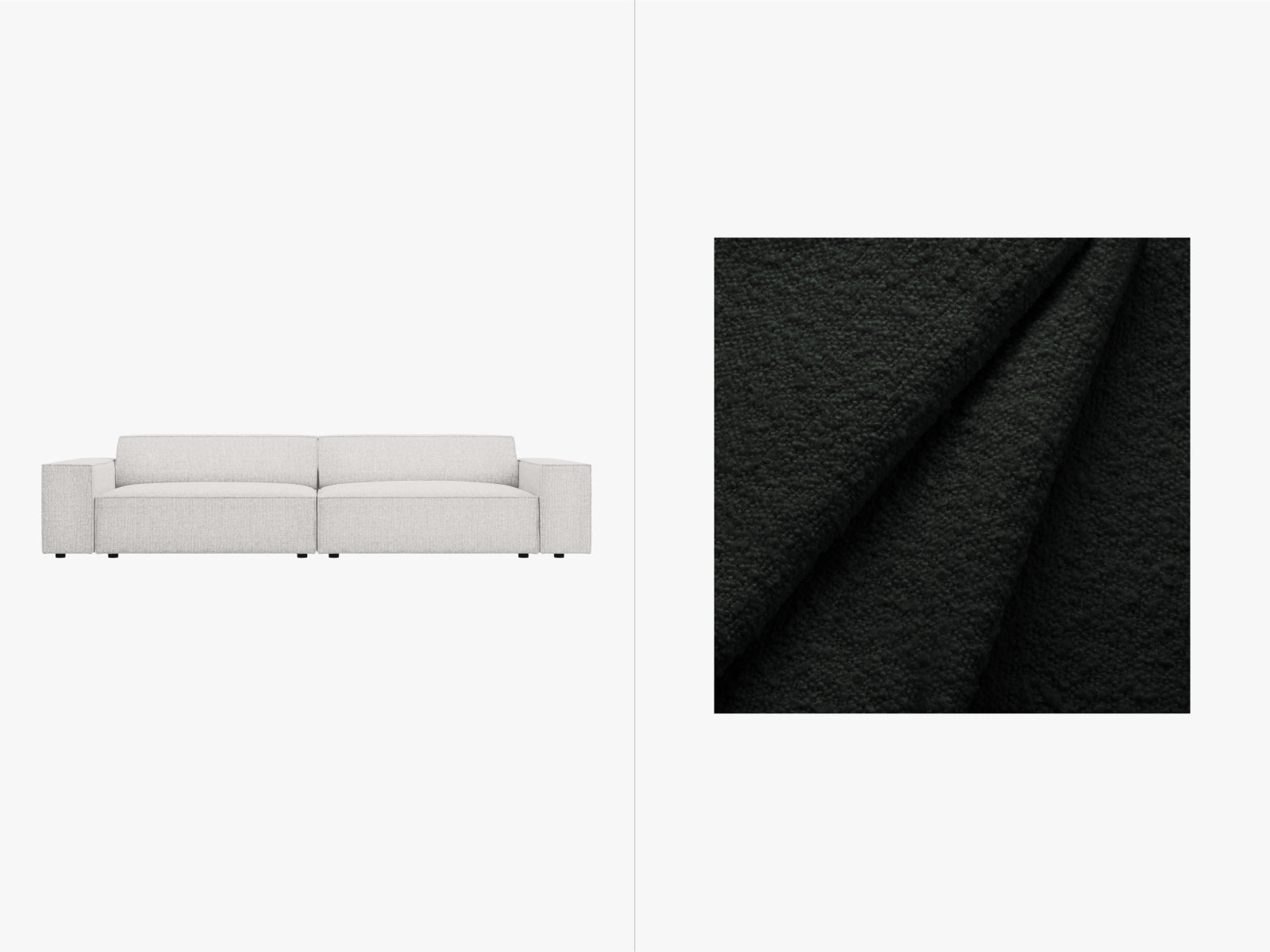 Modulares 4-Sitzer Sofa "Jodie" von Micadoni in Boucle-Design, perfekt für moderne und gemütliche Wohnräume.