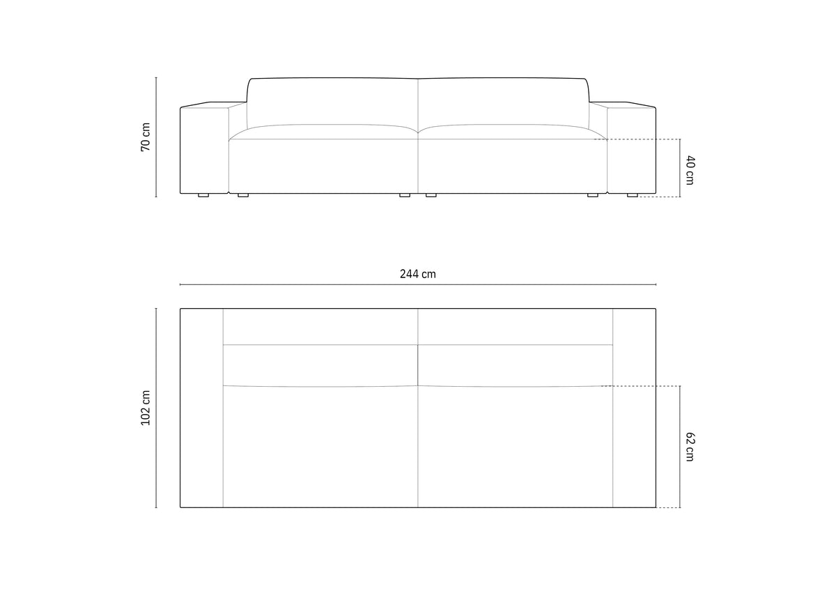 Jodie Boucle modulares Sofa 4 Sitzer in Light Grey-Baloo präsentiert im Onlineshop von KAQTU Design AG. 3er Sofa ist von Micadoni