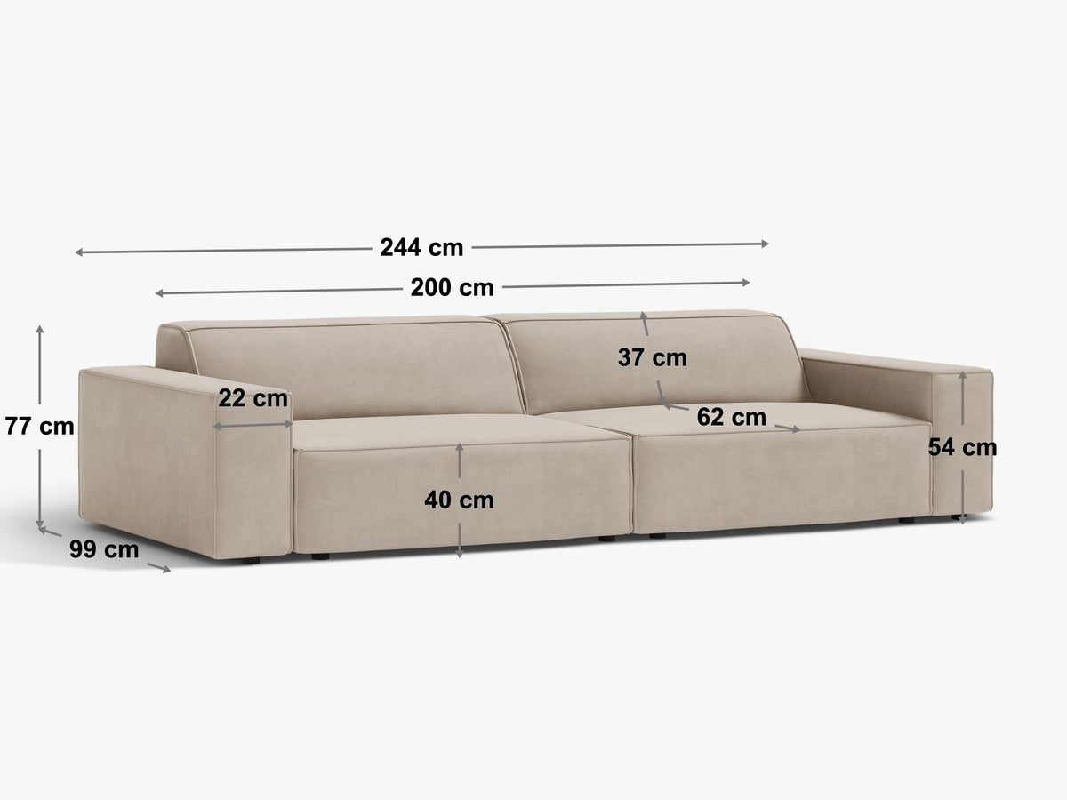 Jodie Boucle modulares Sofa 4 Sitzer in Powder Pink-Baloo präsentiert im Onlineshop von KAQTU Design AG. 4er Sofa ist von Micadoni