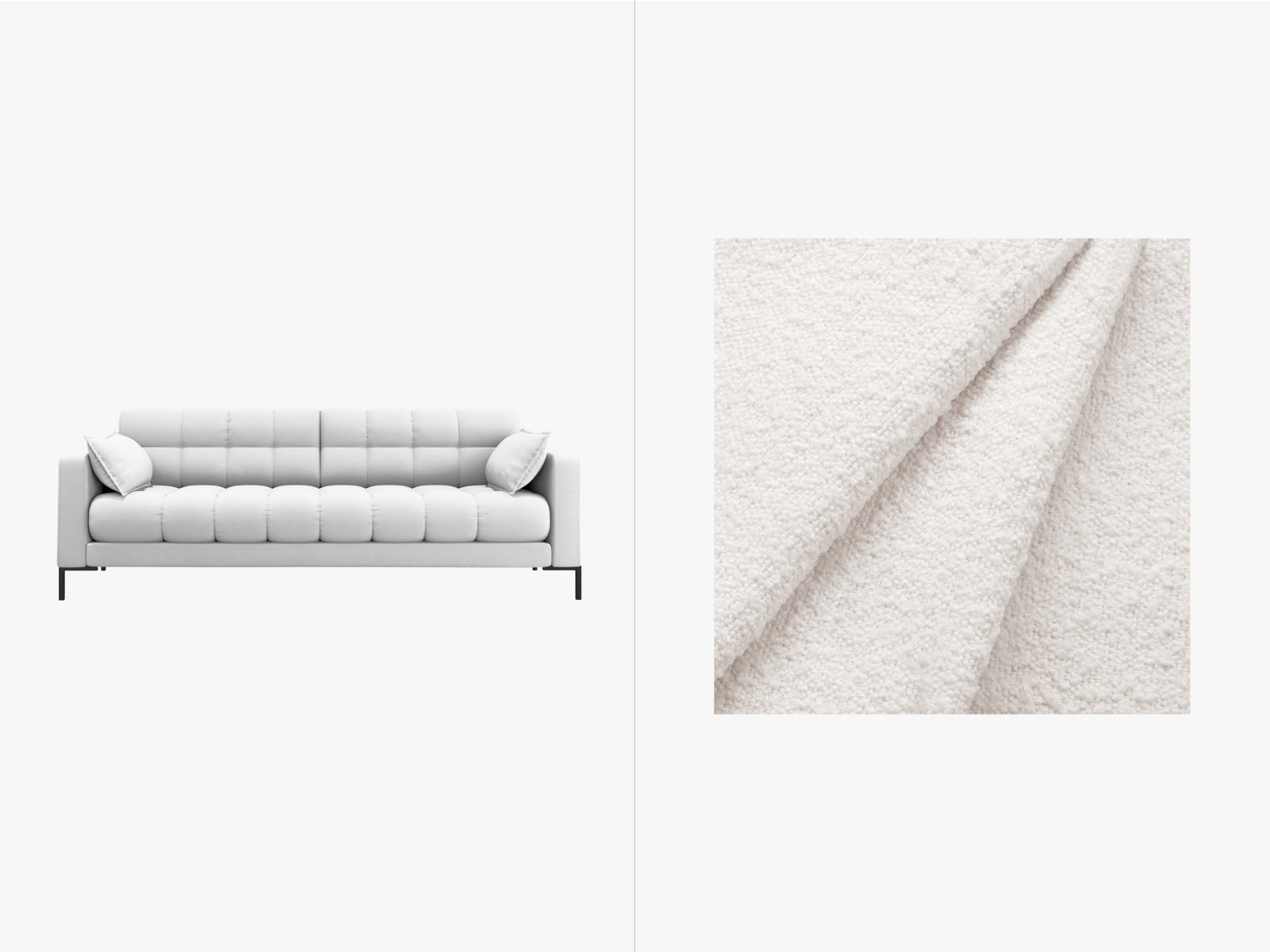 Mamaia Sofa 4 Sitzer in White/Schwarz-Baloo präsentiert im Onlineshop von KAQTU Design AG. 4er Sofa ist von Micadoni