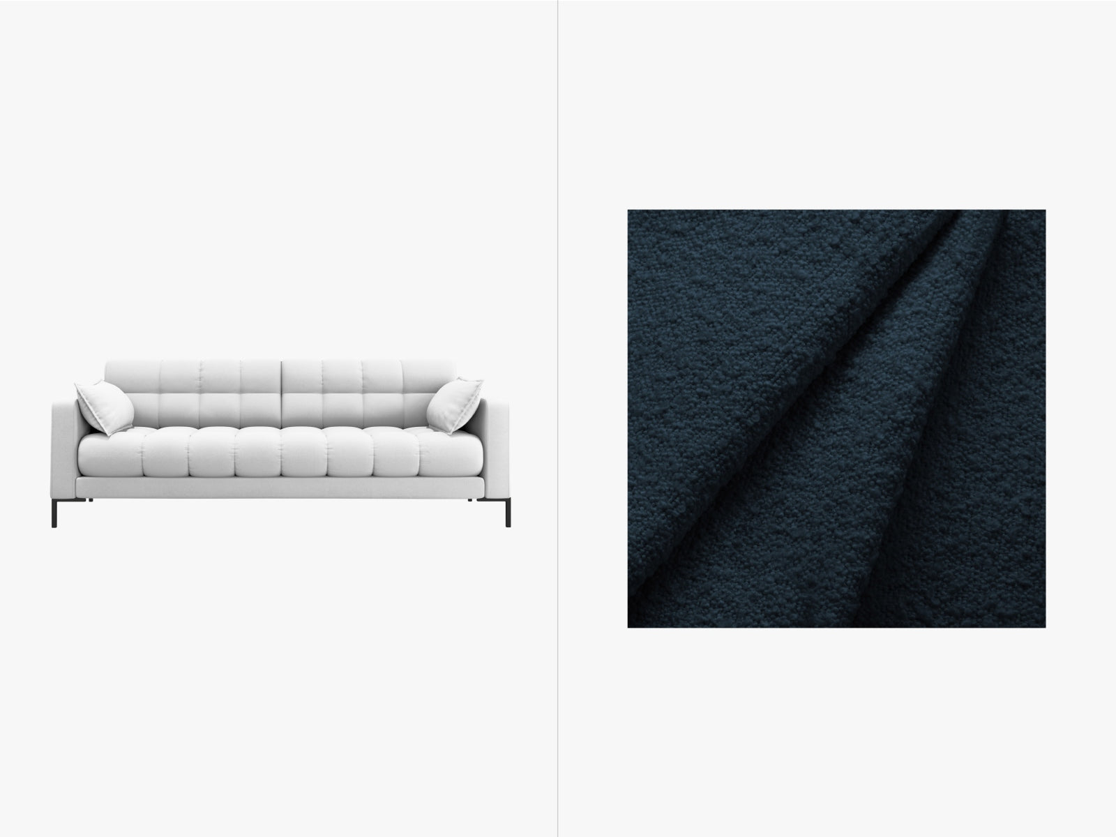 Mamaia Sofa 4 Sitzer in Dark Blue/Schwarz präsentiert im Onlineshop von KAQTU Design AG. 4er Sofa ist von Micadoni