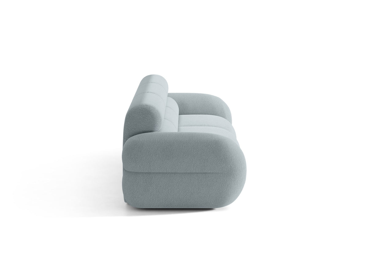 Modulares 4er Sofa Neo von Micadoni in dunklem Olivgrün mit strukturiertem Stoffbezug, hoher Rückenlehne und schwarzen Kunststoffbeinen.