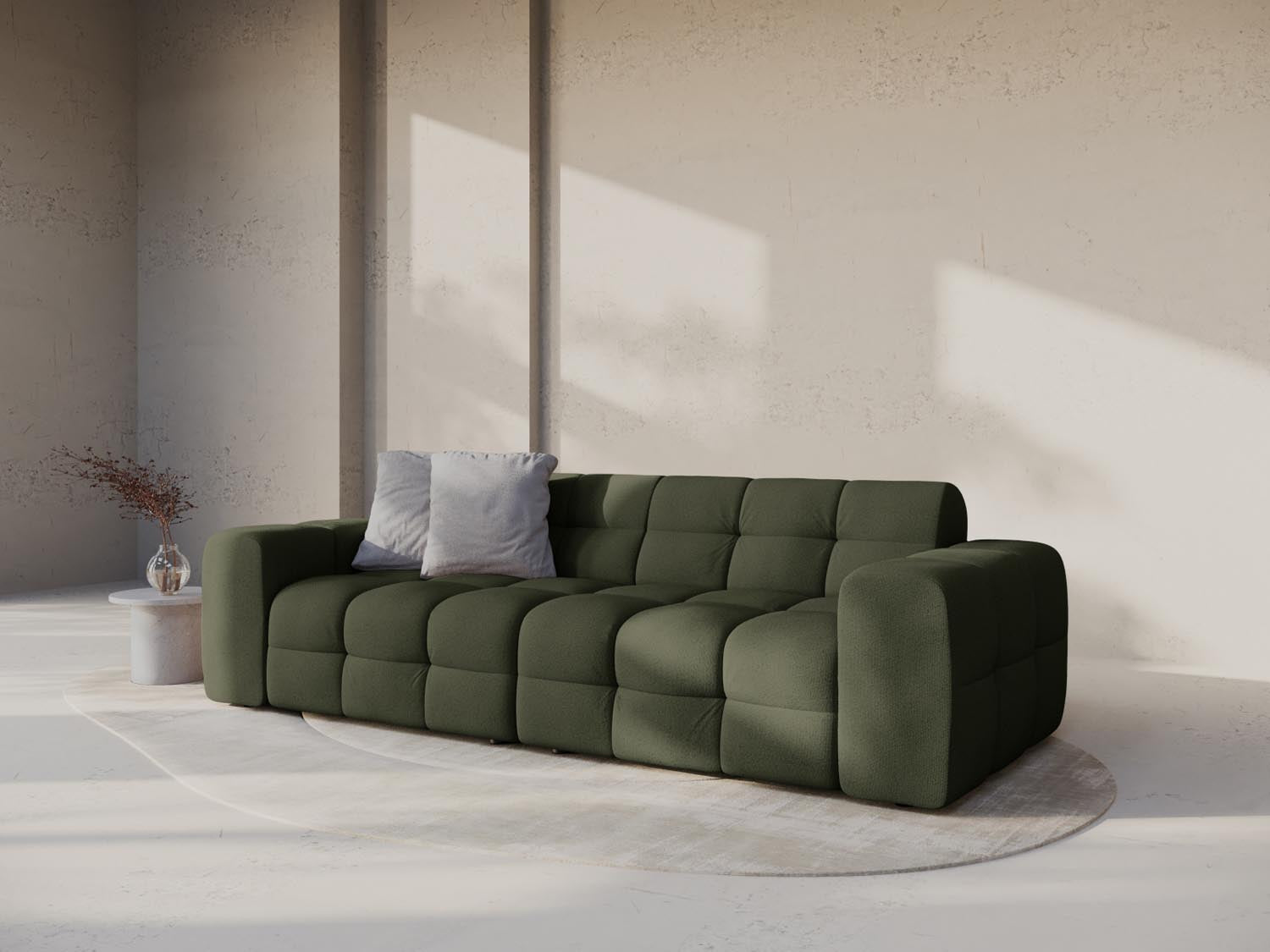 Erleben Sie das Kendal Sofa 4 Sitzer von Micadoni – ein elegantes Velours-Sofa, das modernen Komfort und stilvolles Design in Ihr Zuhause bringt.