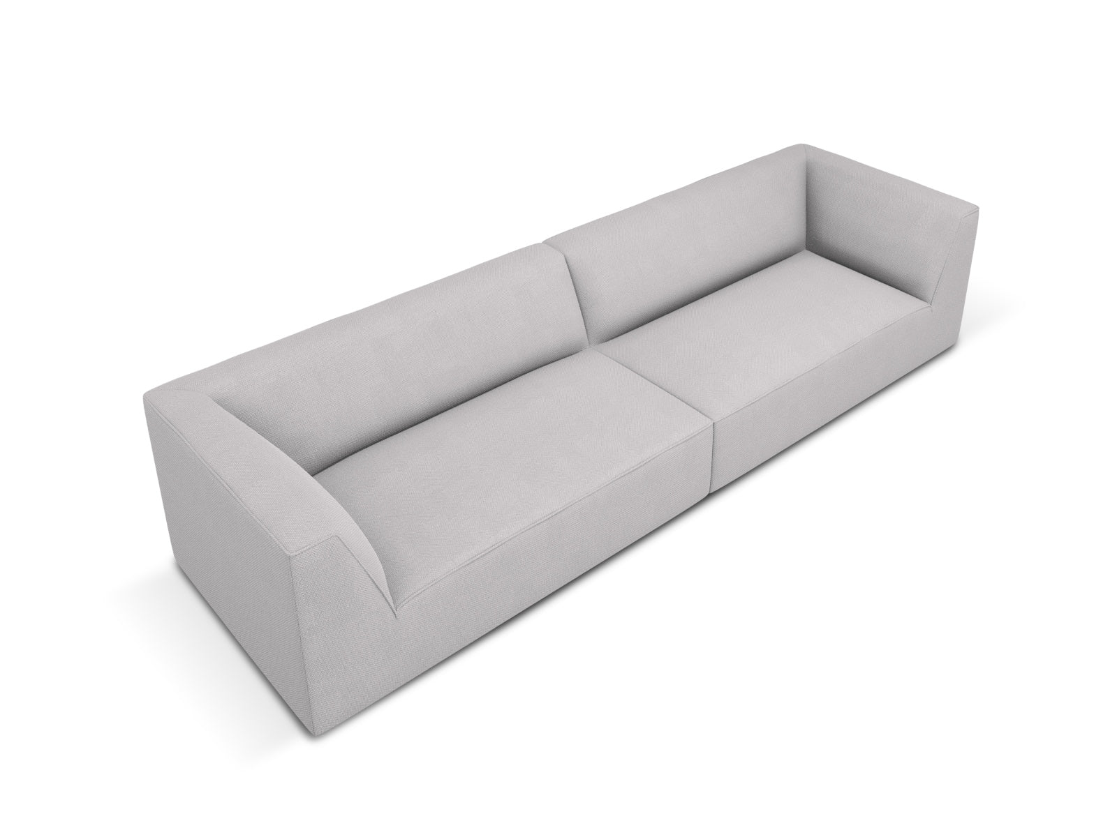 Modernes 4-Sitzer Ruby Sofa in sanftem Grau, perfekt für stilvolle Wohnräume, bietet Komfort und Eleganz von Micadoni.