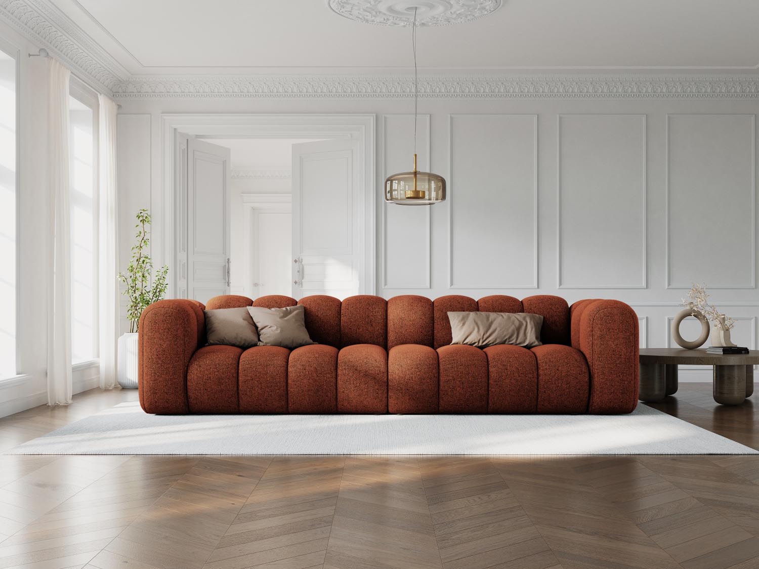 Entdecken Sie das Lupine Modulare Sofa 4 Sitzer von Micadoni – stilvoll, flexibel und komfortabel für Ihr Zuhause.