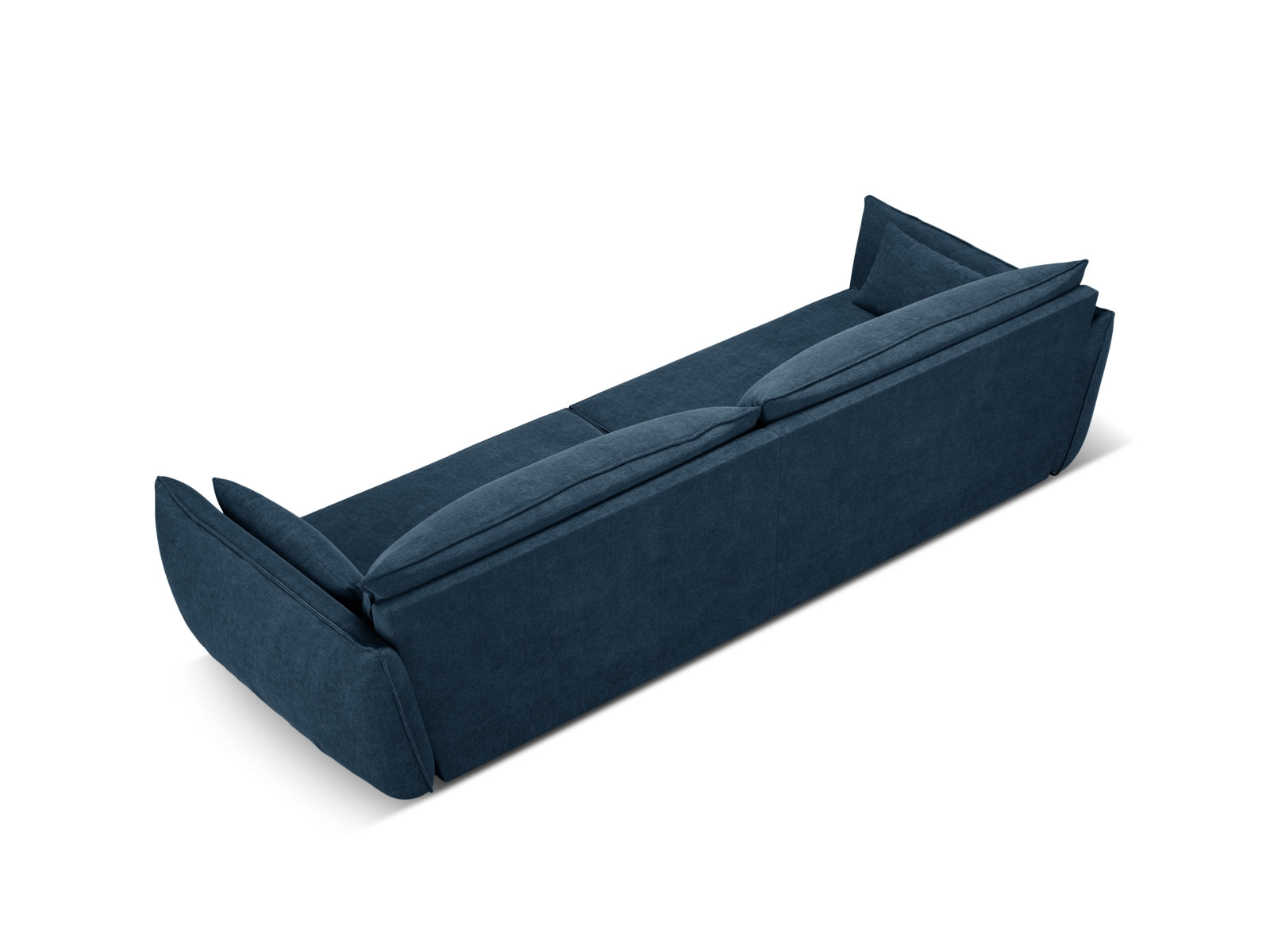 Modernes Kaelle 4-Sitzer Sofa in tiefem Royalblau, perfekt für einladende Wohnzimmer und entspannte Stunden mit Freunden.
