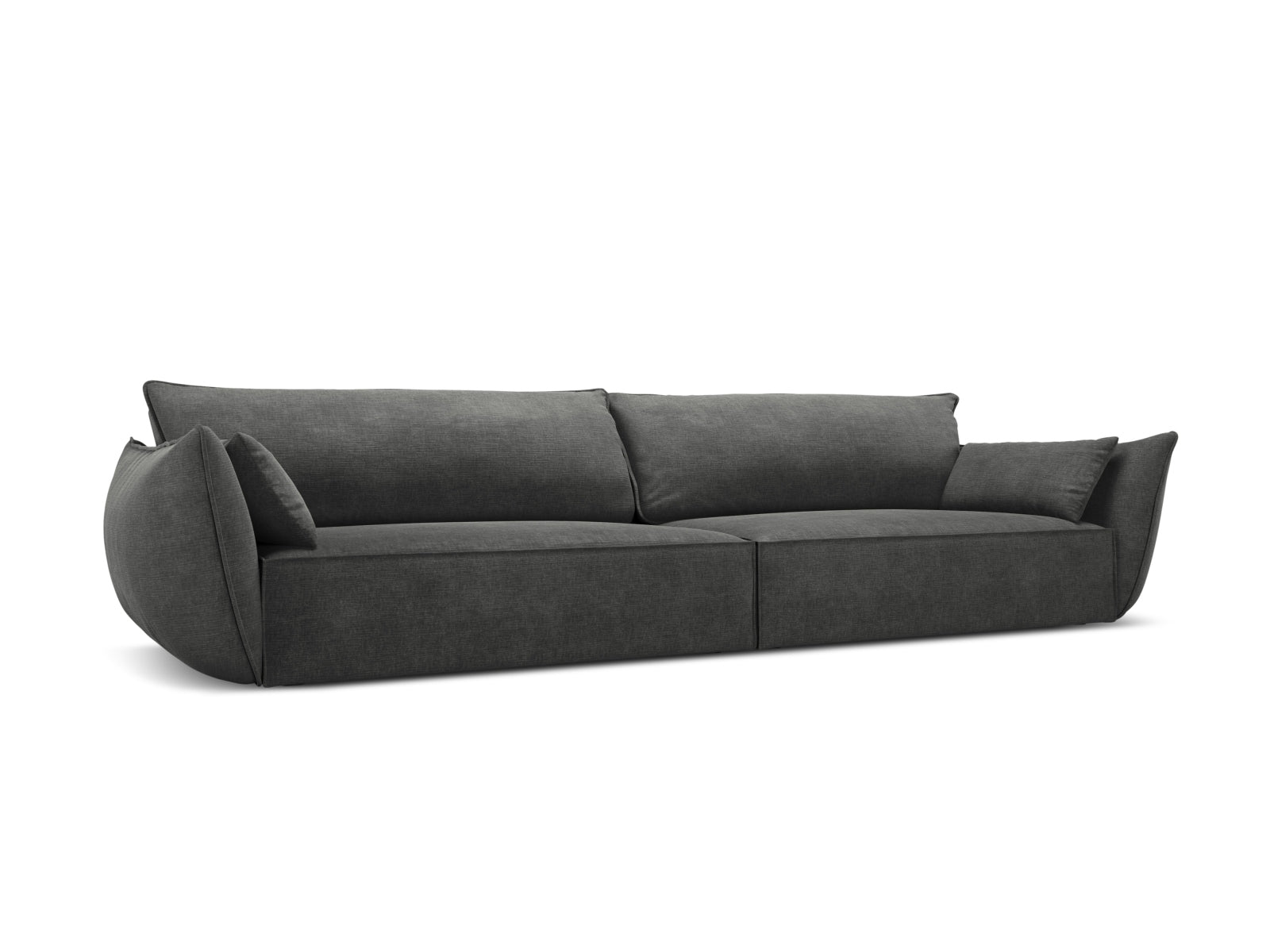 Elegantes Kaelle 4-Sitzer Sofa in Dunkelgrau von Micadoni, ideal für stilvolle Wohnräume und gemütliche Abende.
