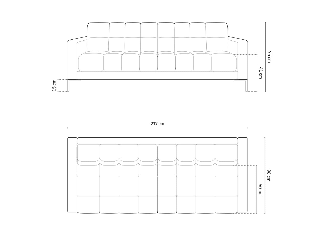 Mamaia Sofa 4 Sitzer in Blue/Schwarz-Neve präsentiert im Onlineshop von KAQTU Design AG. 4er Sofa ist von Micadoni