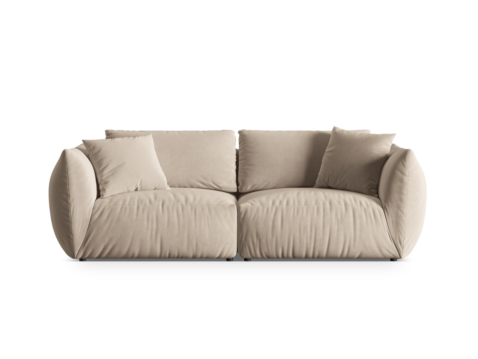 Chris Velour Modular Sofa 4 Sitzer in Ecru-Casino präsentiert im Onlineshop von KAQTU Design AG. 4er Sofa ist von Micadoni