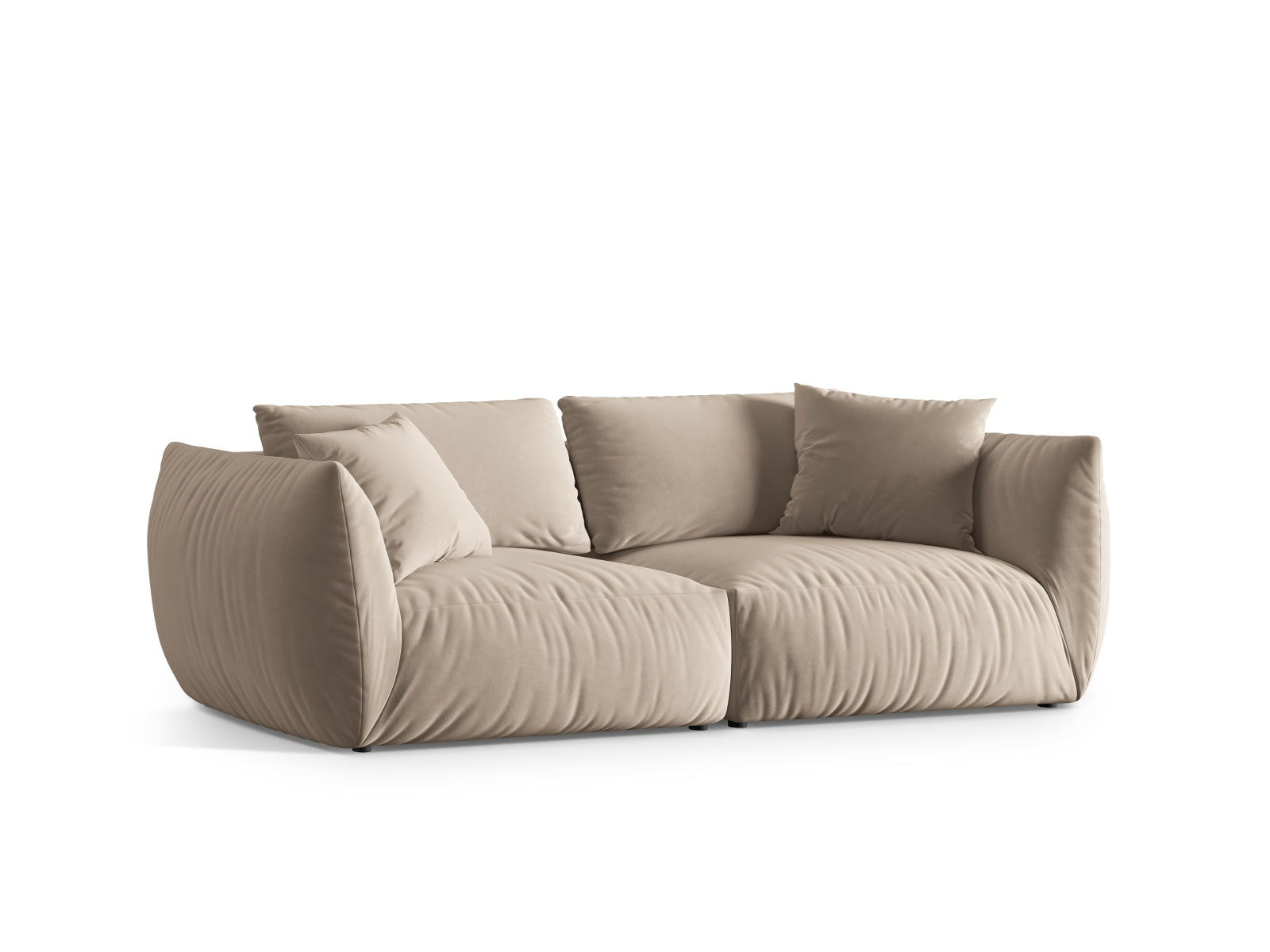 Chris Velour Modular Sofa 4 Sitzer in Ecru-Casino präsentiert im Onlineshop von KAQTU Design AG. 4er Sofa ist von Micadoni