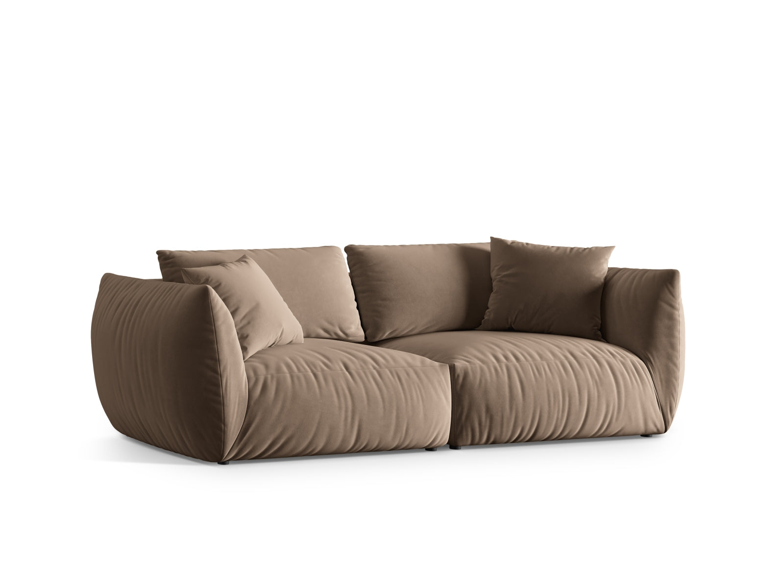 Chris Velour Modular Sofa 4 Sitzer in Light Brown-Casino präsentiert im Onlineshop von KAQTU Design AG. 4er Sofa ist von Micadoni