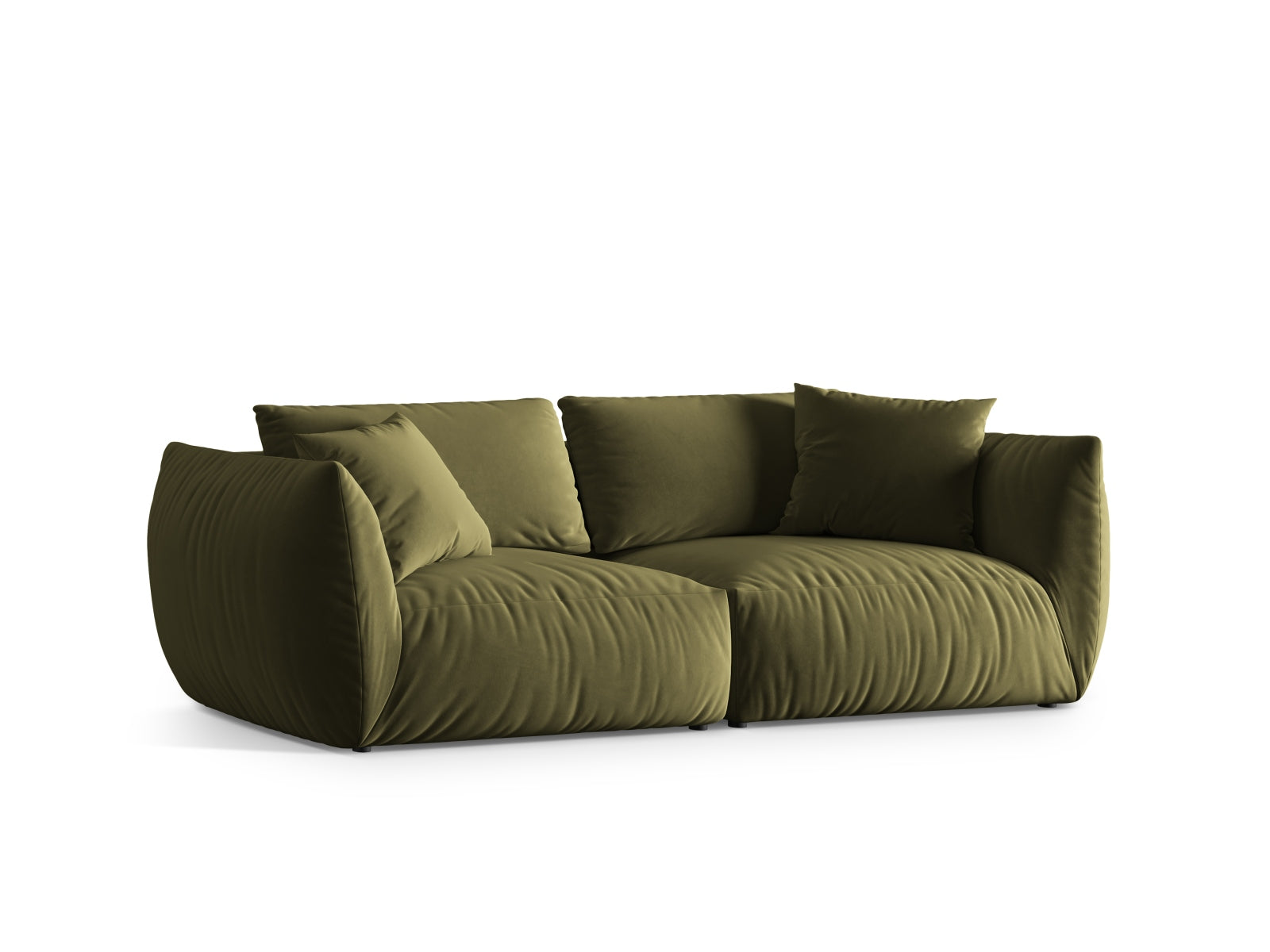 Elegantes Chris Velour Modular Sofa für 4 Personen in sanftem Hellgrün, ideal für stilvolle Wohnräume.
