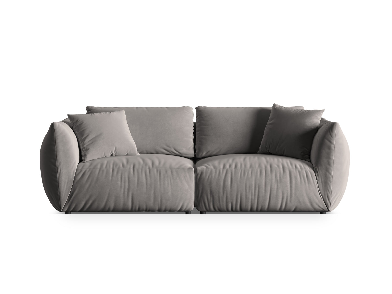 Chris Velour Modular Sofa 4 Sitzer in Grey-Casino präsentiert im Onlineshop von KAQTU Design AG. 4er Sofa ist von Micadoni