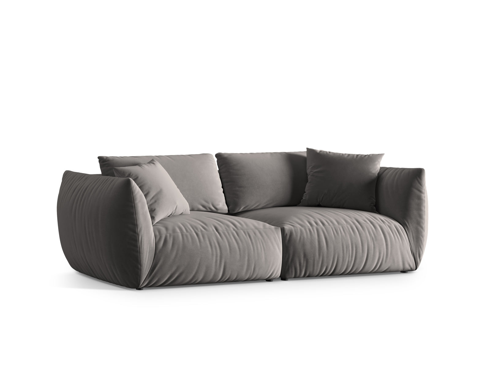 Chris Velour Modular Sofa 4 Sitzer in Grey-Casino präsentiert im Onlineshop von KAQTU Design AG. 4er Sofa ist von Micadoni