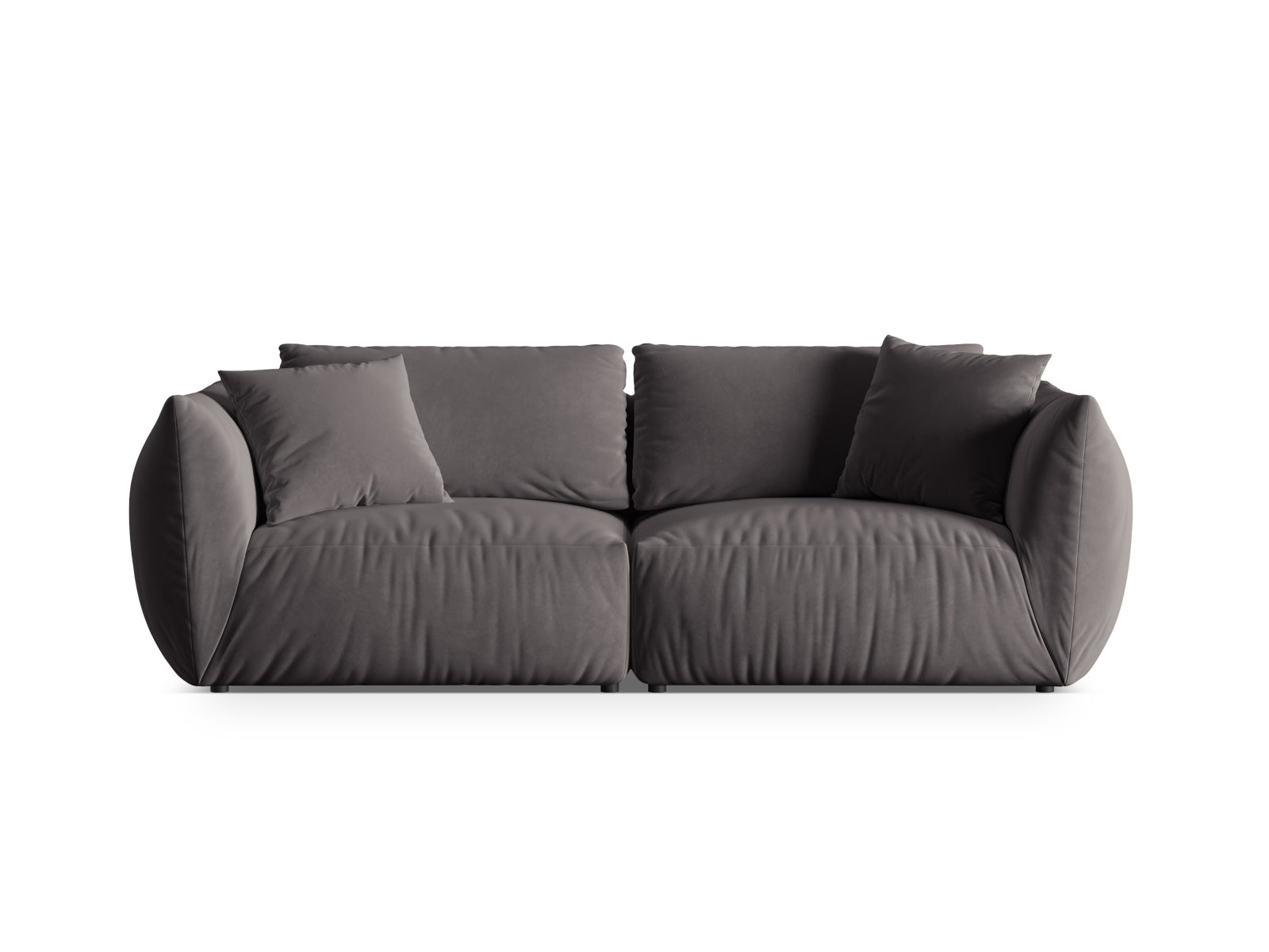 Chris Velour Modular Sofa 4 Sitzer in Dark Grey-Casino präsentiert im Onlineshop von KAQTU Design AG. 4er Sofa ist von Micadoni