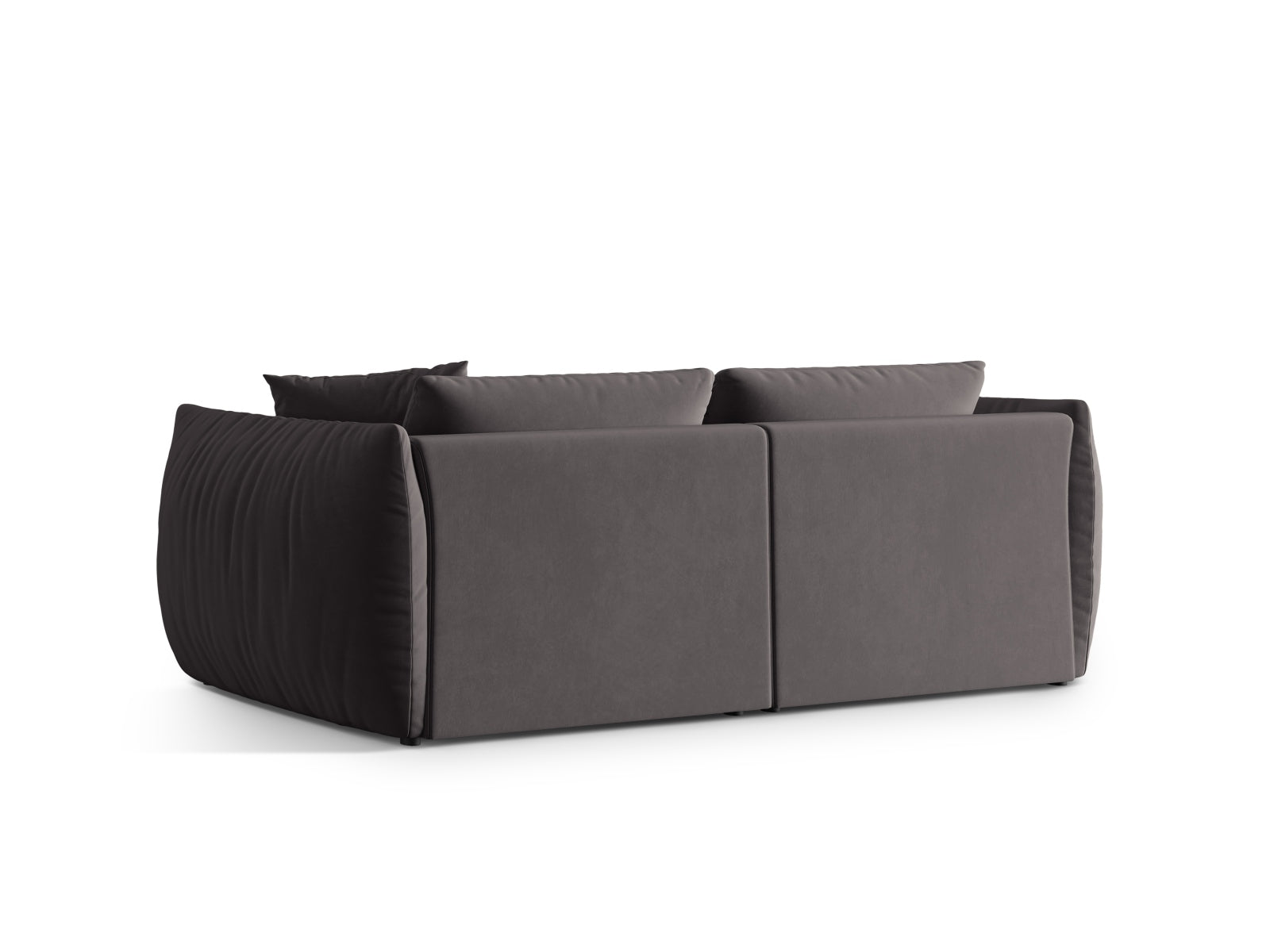 Modernes 4-Sitzer Sofa Chris aus Velours in edlem Dunkelgrau, perfekt für entspannte Stunden und stilvolle Einrichtung.