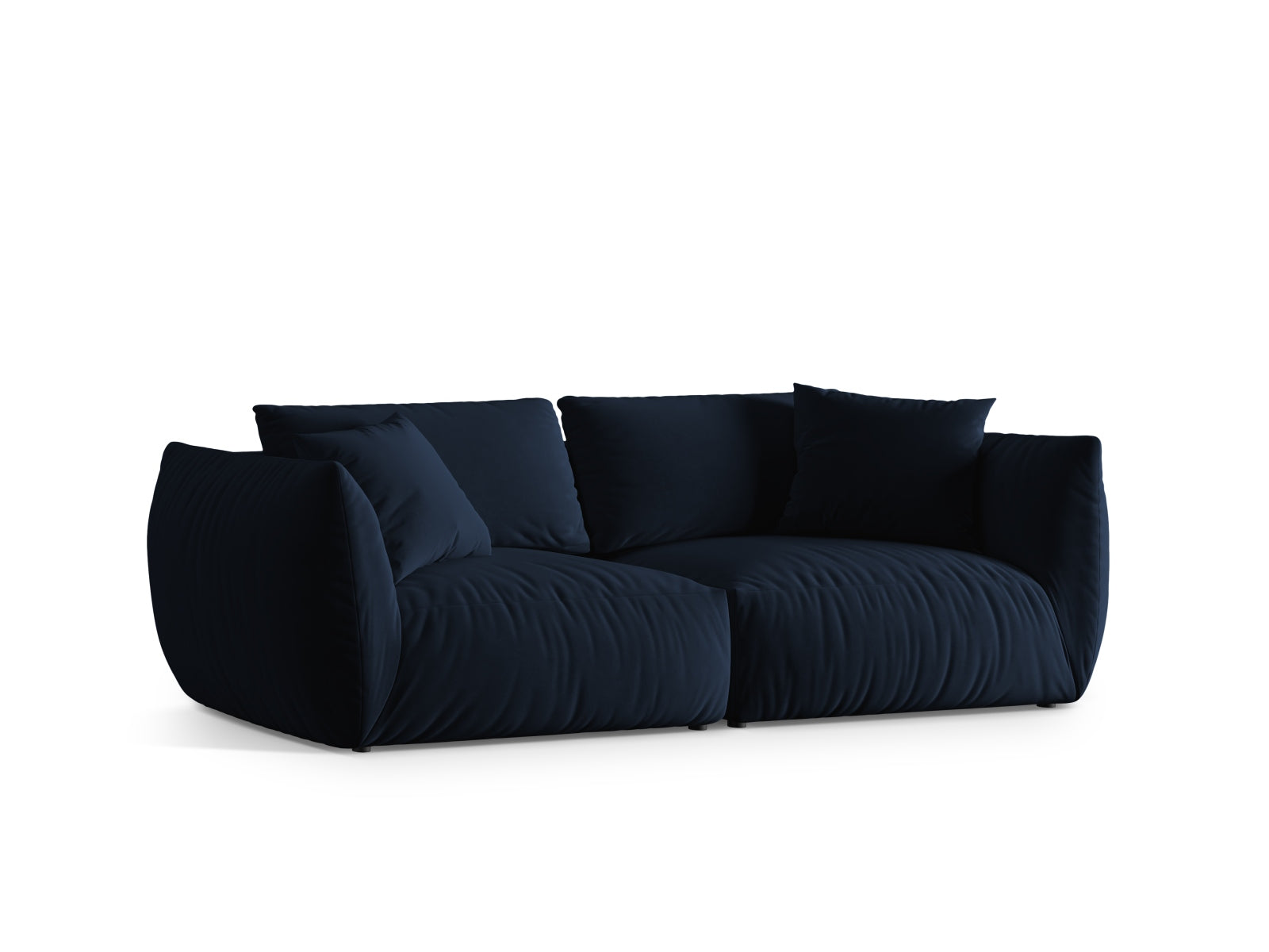 Elegantes Chris Velour Modular Sofa für 4 Personen in Royal Blue-Casino, ideal für stilvolle Wohnräume und gemütliche Abende.
