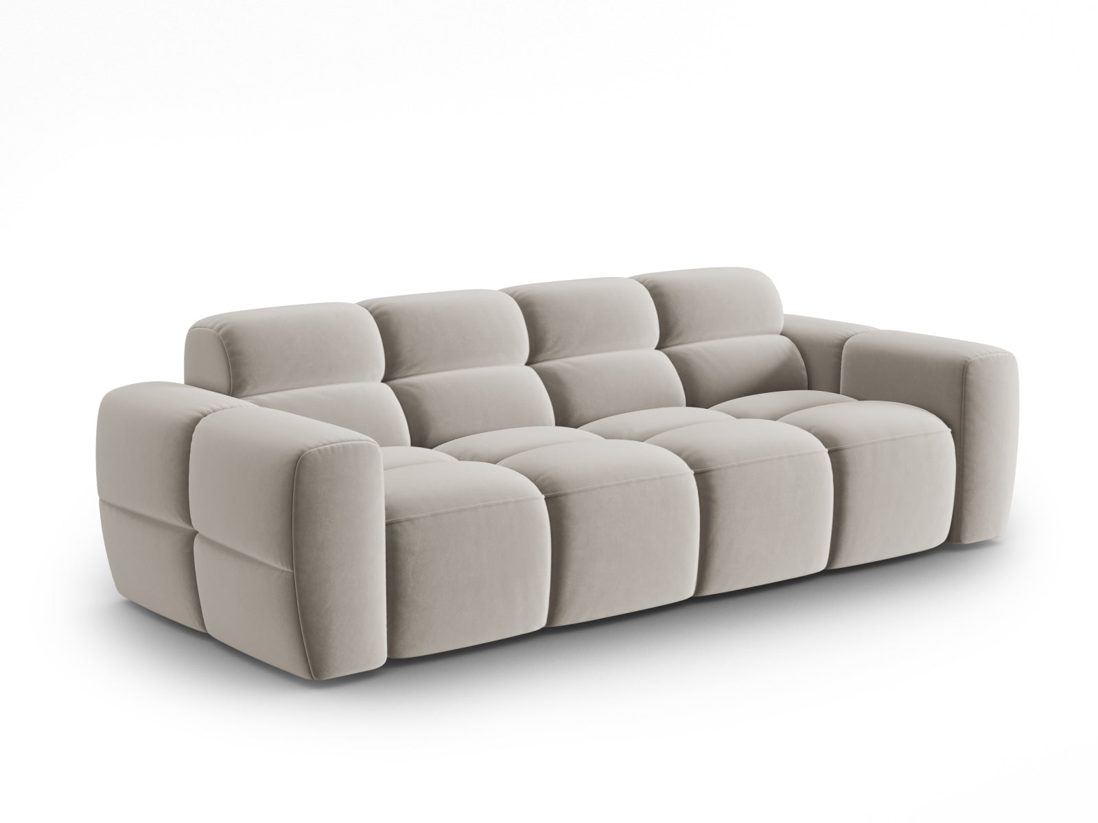 Erleben Sie das elegante Lisa Velour Sofa 4 Sitzer von Micadoni. Perfekt für Ihr modernes Wohnzimmer, vereint es Komfort und stilvolles Design.
