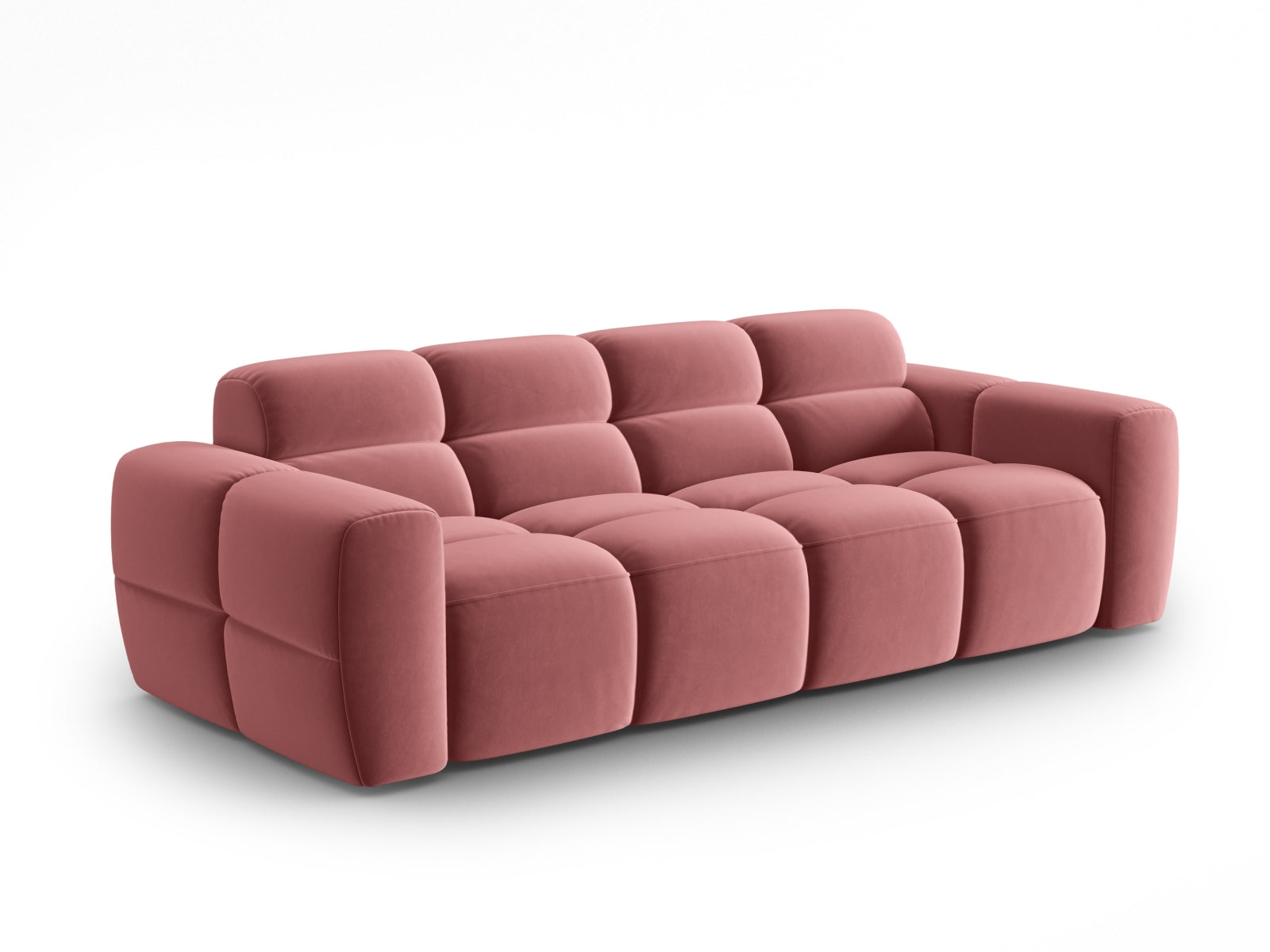 Erleben Sie das elegante Lisa Velour Sofa 4 Sitzer von Micadoni. Perfekt für Ihr modernes Zuhause, vereint es Komfort und stilvolles Design.