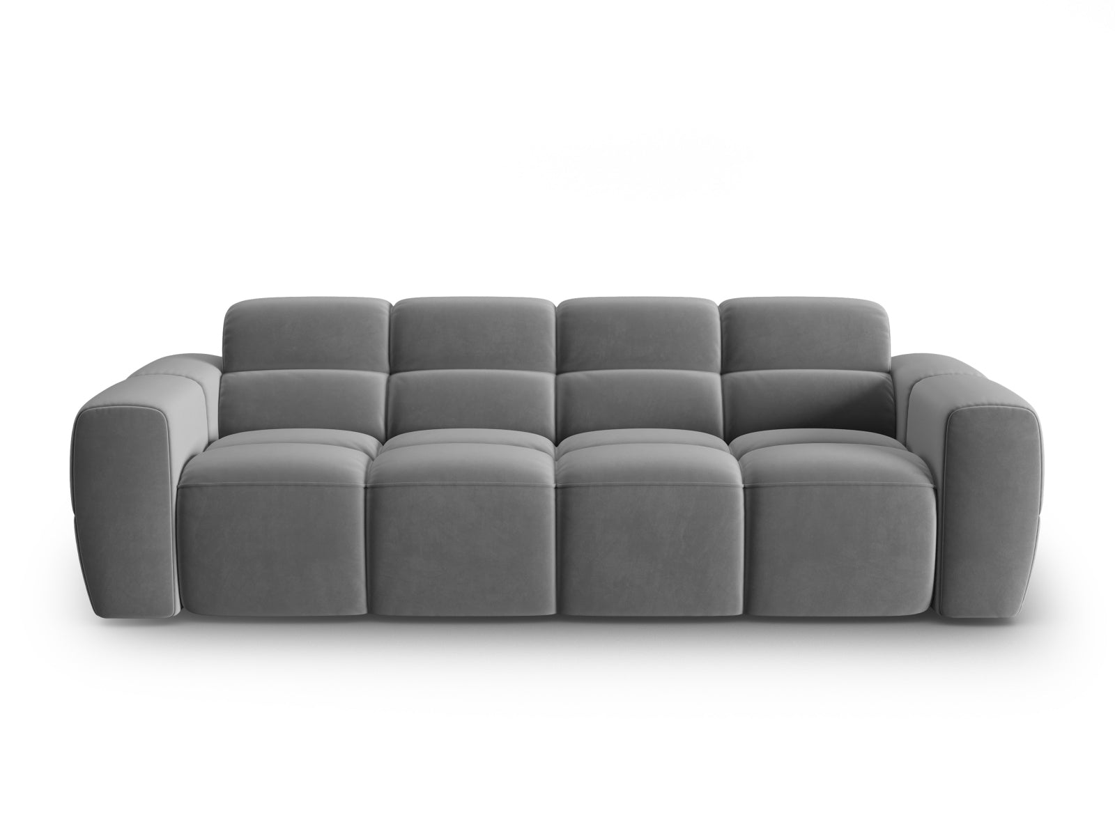 Lisa Velour Sofa 4 Sitzer in Light Grey präsentiert im Onlineshop von KAQTU Design AG. 4er Sofa ist von Micadoni