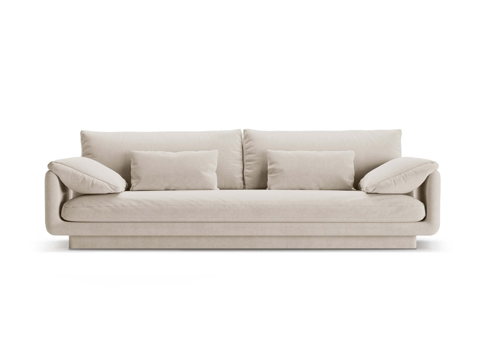 Torino Velour Sofa 4 Sitzer in Ecru präsentiert im Onlineshop von KAQTU Design AG. 4er Sofa ist von Micadoni