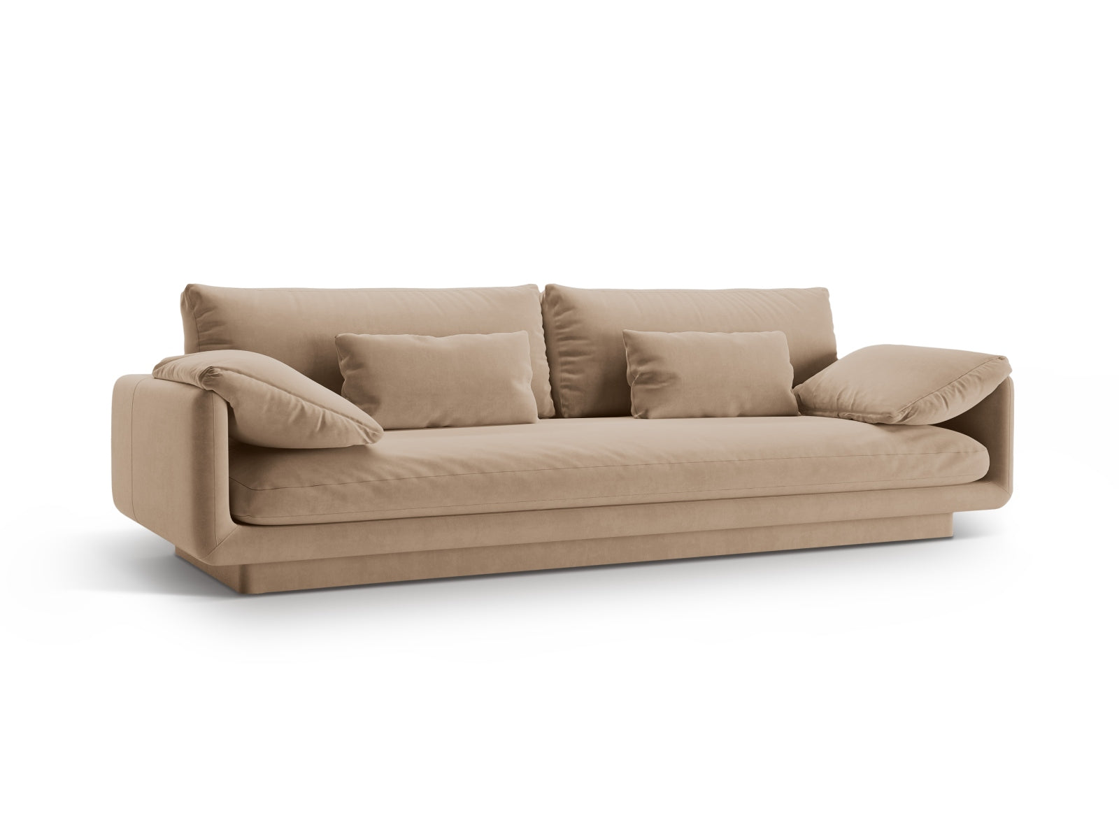Torino Velour Sofa 4 Sitzer in Sand-Casino präsentiert im Onlineshop von KAQTU Design AG. 4er Sofa ist von Micadoni