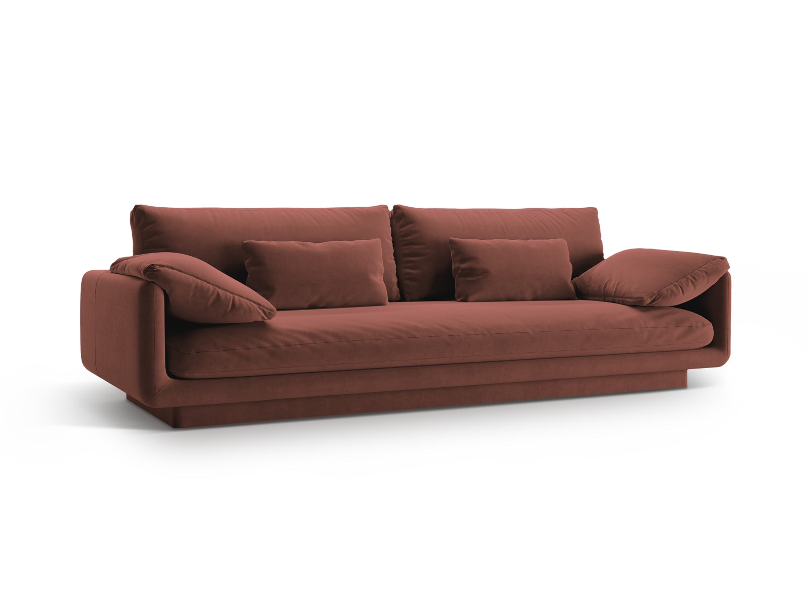 Elegantes Torino Velour Sofa für 4 Personen in Cuoio-Casino, ideal für stilvolle Wohnräume und gemütliche Abende.