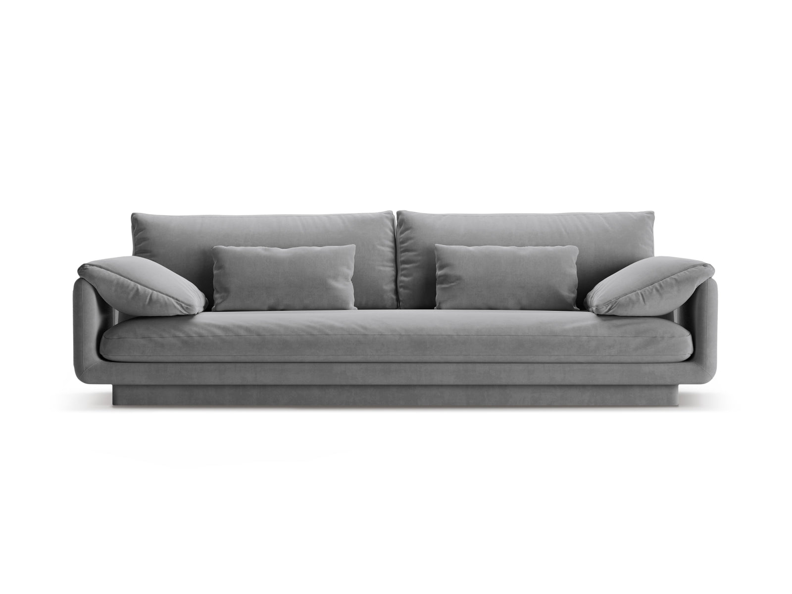 Torino Velour Sofa 4 Sitzer in Light Grey-Casino präsentiert im Onlineshop von KAQTU Design AG. 4er Sofa ist von Micadoni